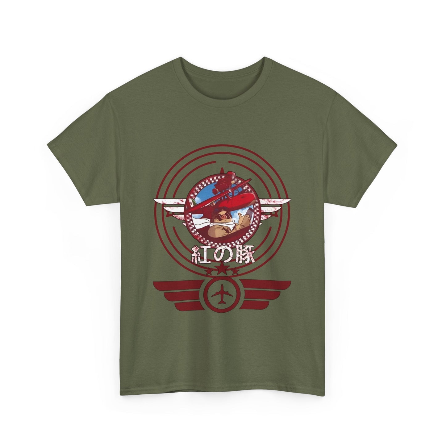 Porco Rosso Aviator T-Shirt – 100% Cotton Studio Ghibli Pilot Anime Tee