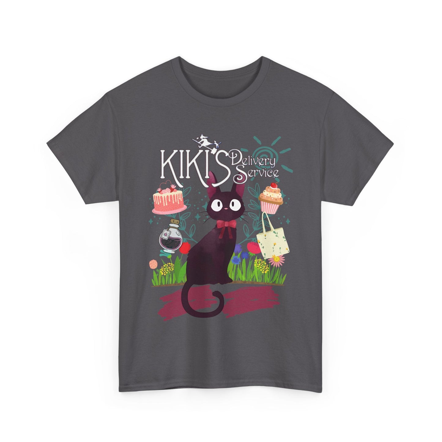 Jiji Collage Studio Ghibli T-Shirt – 100% Cotton Anime Tee Featuring Kiki’s Delivery Service Cat