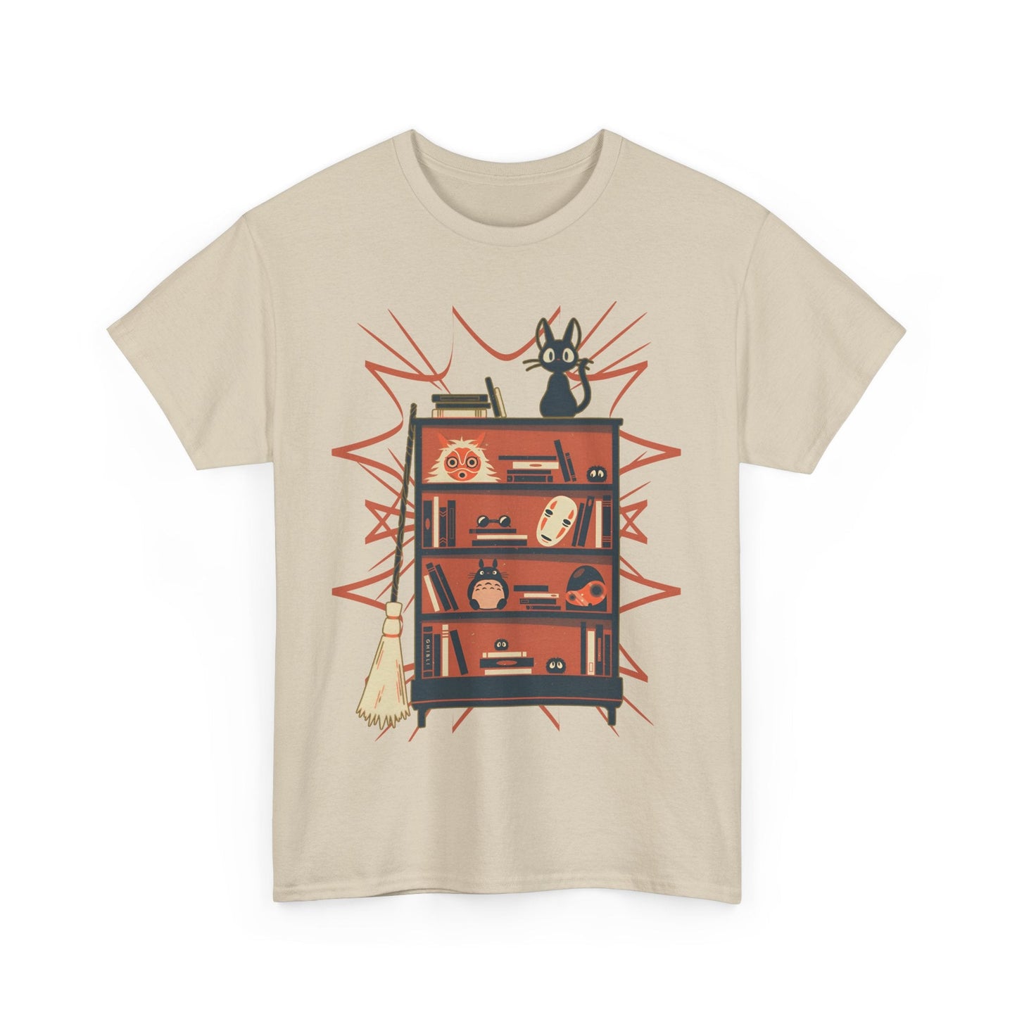 Jiji T-Shirt – 100% Cotton Gildan 5000 | Kiki's Delivery Service Studio Ghibli Cute Cat Tee
