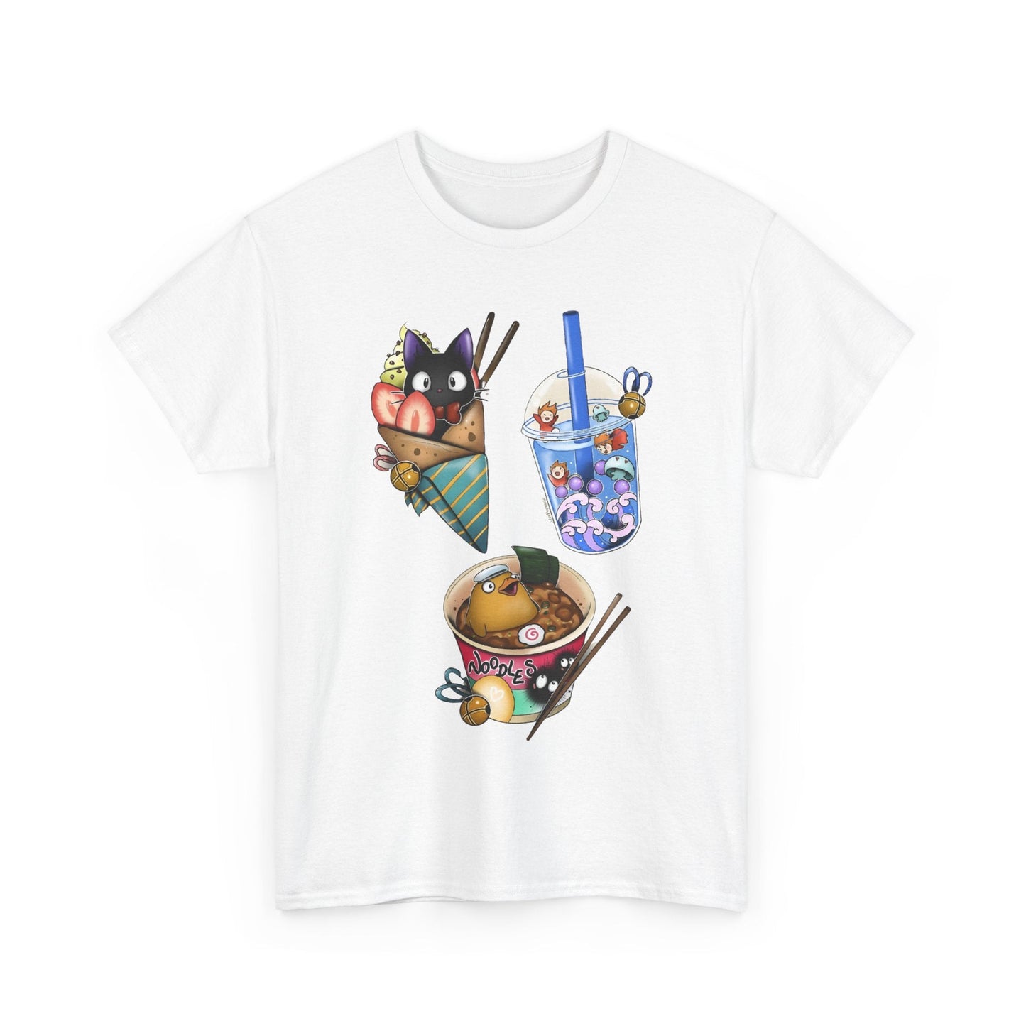 Studio Ghibli Food T-Shirt – 100% Cotton Anime Tee with Iconic Ghibli Dishes