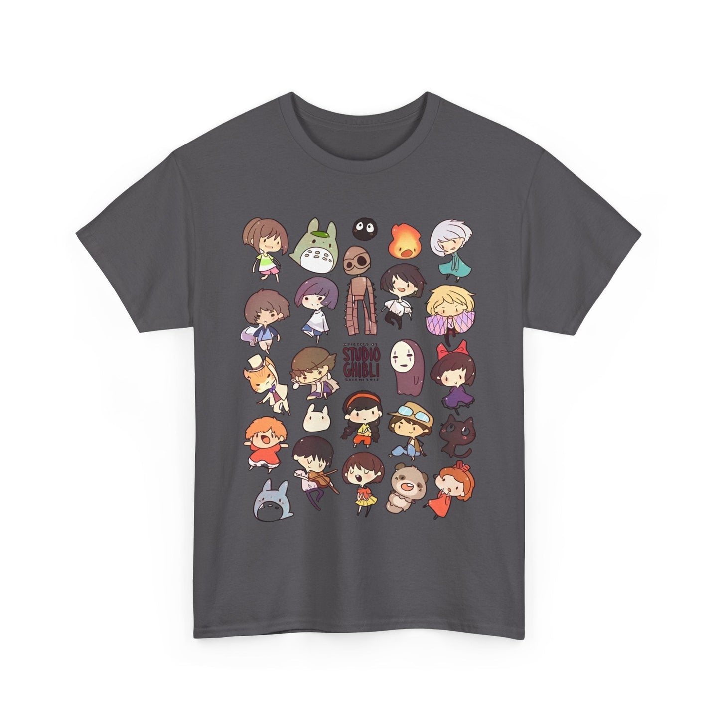 Chibi Studio Ghibli Characters T-Shirt – 100% Cotton Cute Anime Tee for Ghibli Fans