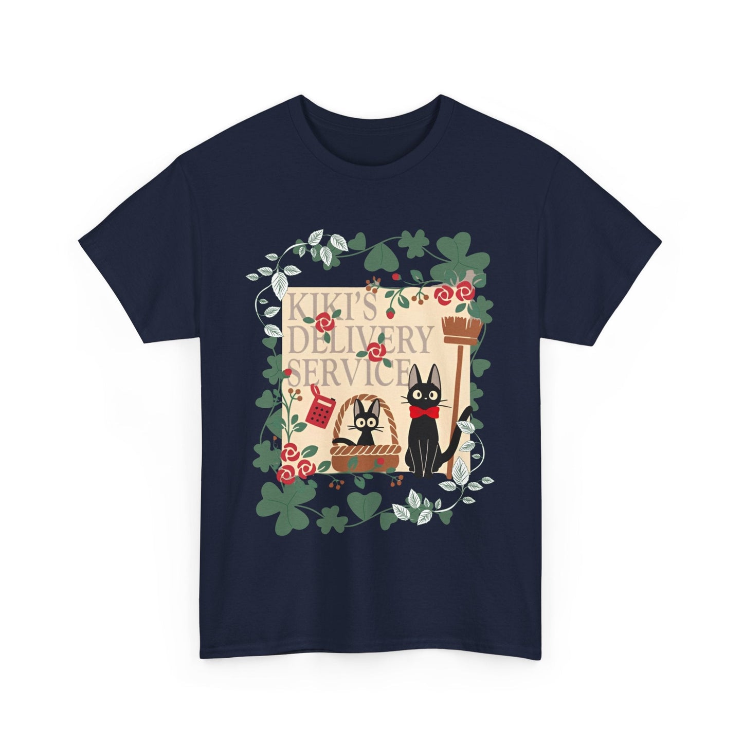 Kiki’s Delivery Service T-Shirt – 100% Cotton Studio Ghibli Tee Featuring Kiki and Jiji