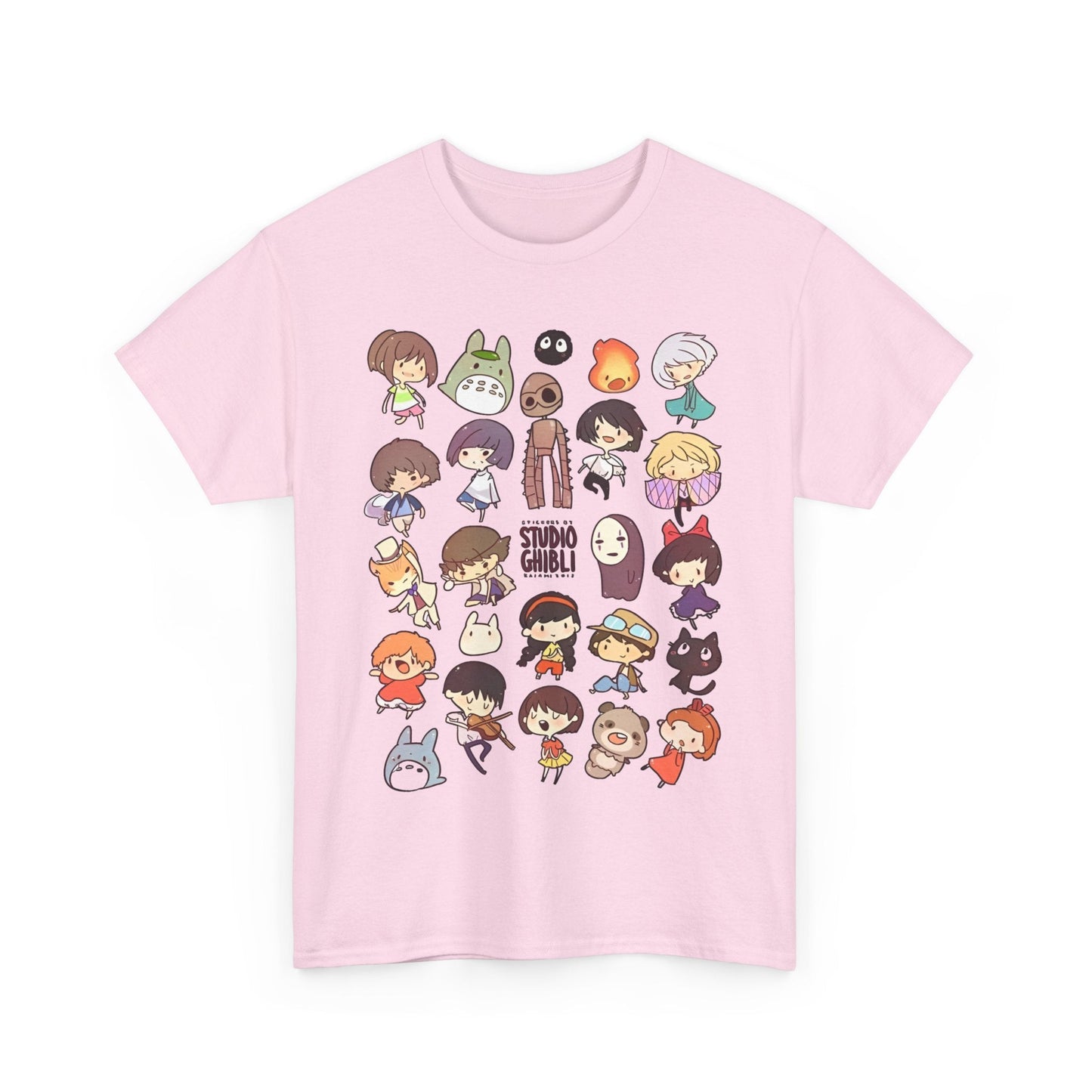 Chibi Studio Ghibli Characters T-Shirt – 100% Cotton Cute Anime Tee for Ghibli Fans