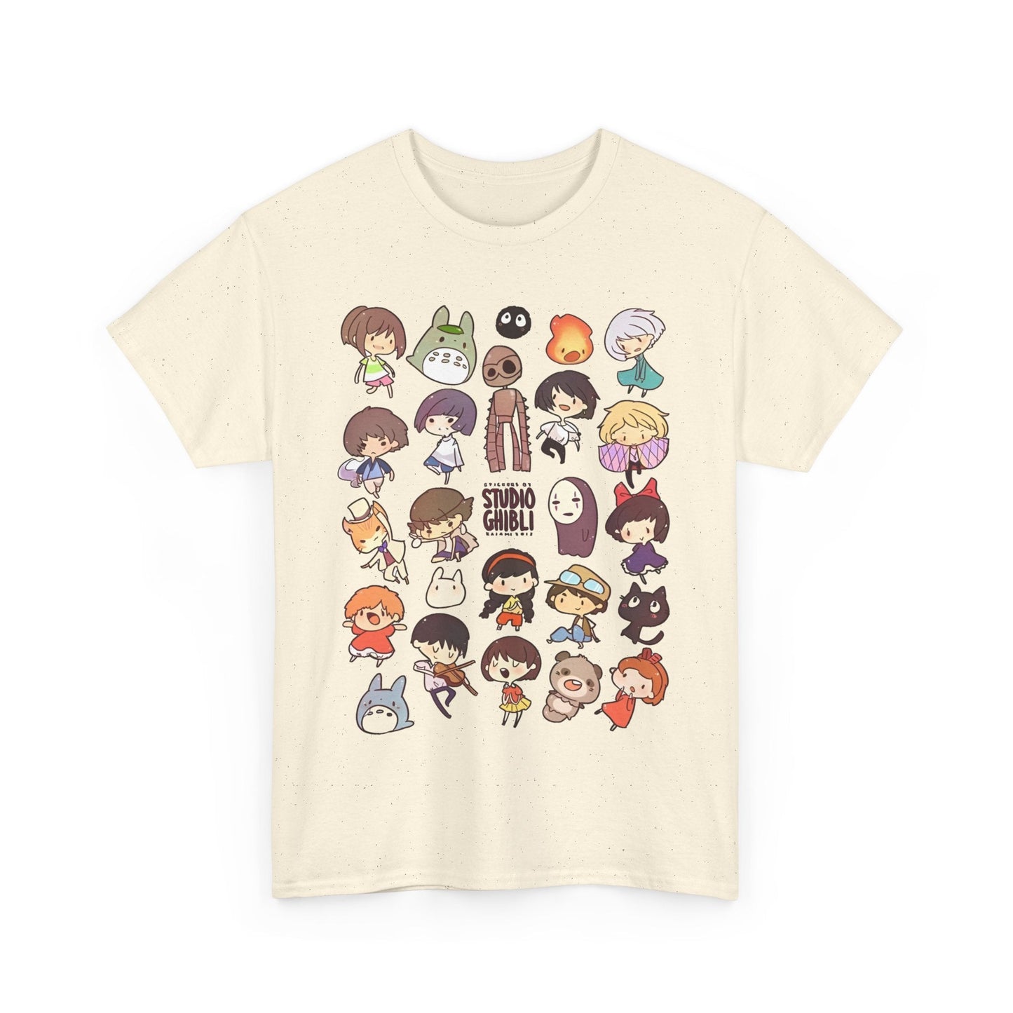 Chibi Studio Ghibli Characters T-Shirt – 100% Cotton Cute Anime Tee for Ghibli Fans