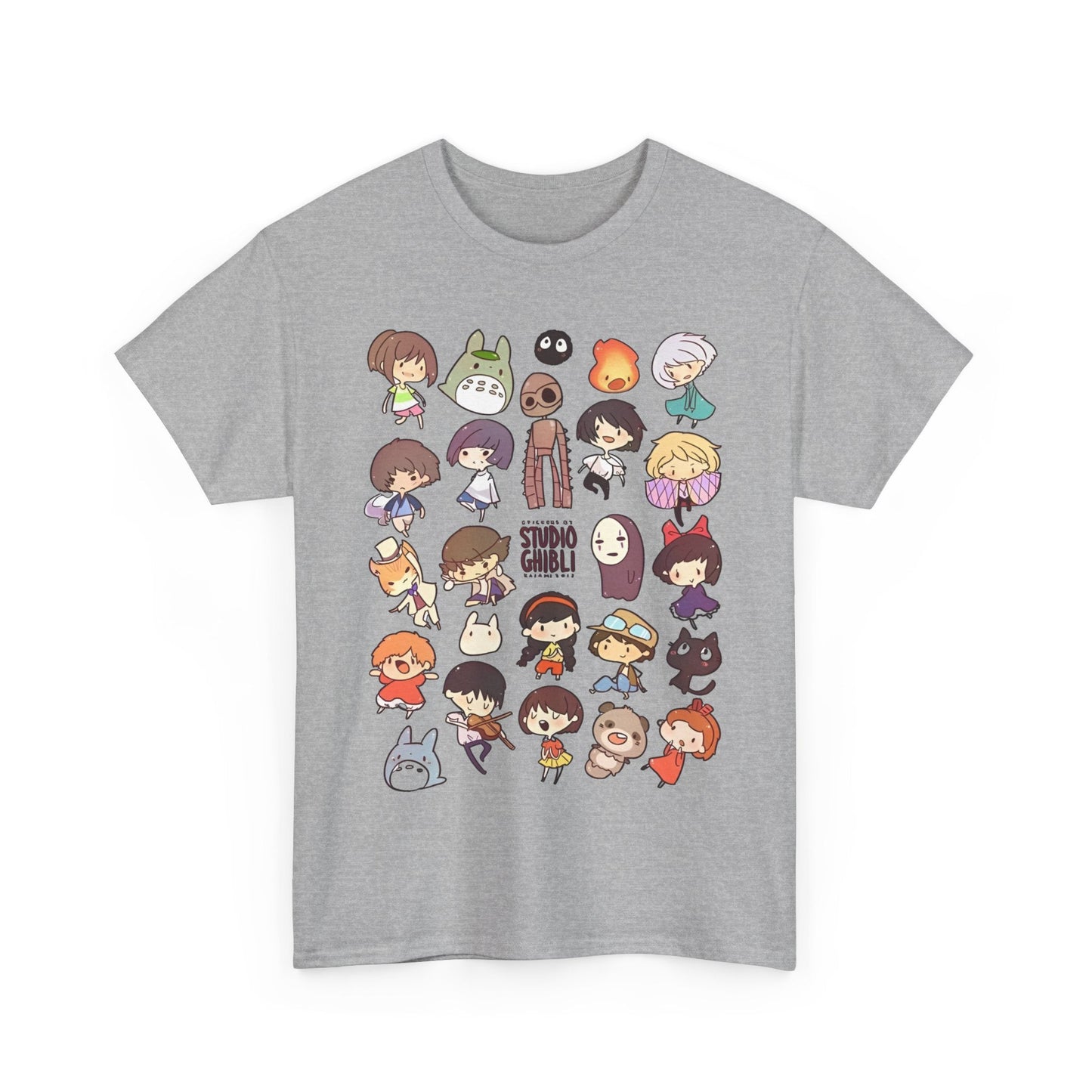Chibi Studio Ghibli Characters T-Shirt – 100% Cotton Cute Anime Tee for Ghibli Fans