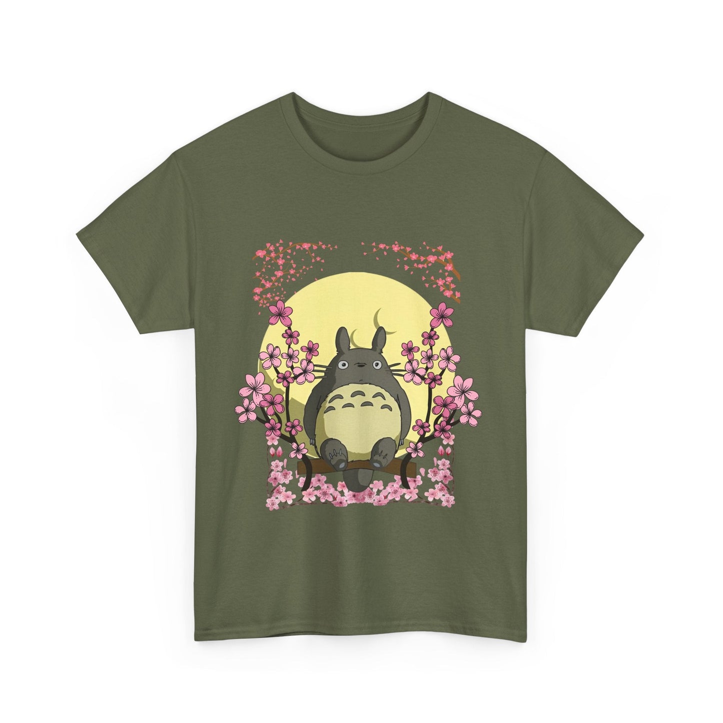 Totoro Sakura Moon T-Shirt – 100% Cotton Studio Ghibli Cherry Blossom Tee
