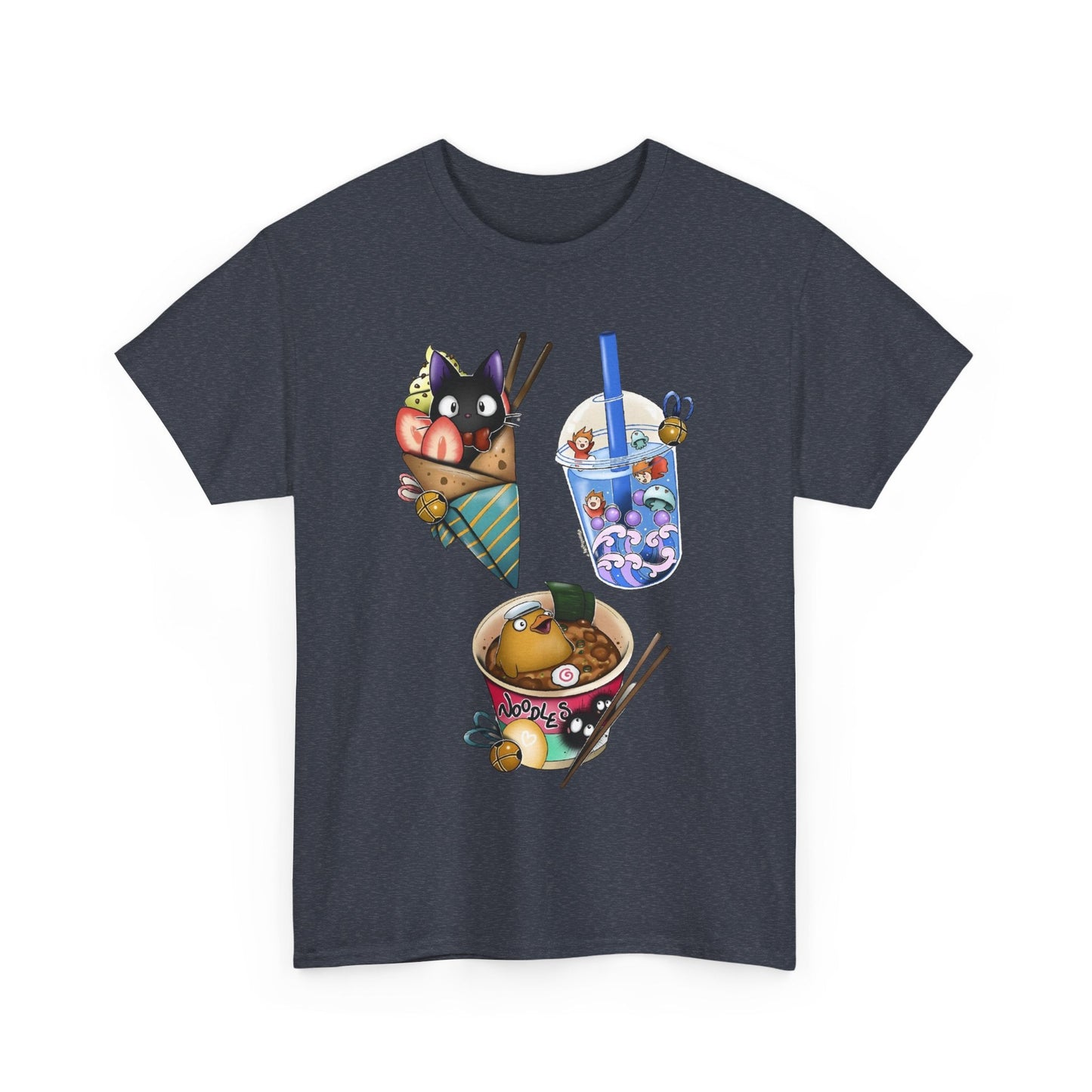 Studio Ghibli Food T-Shirt – 100% Cotton Anime Tee with Iconic Ghibli Dishes