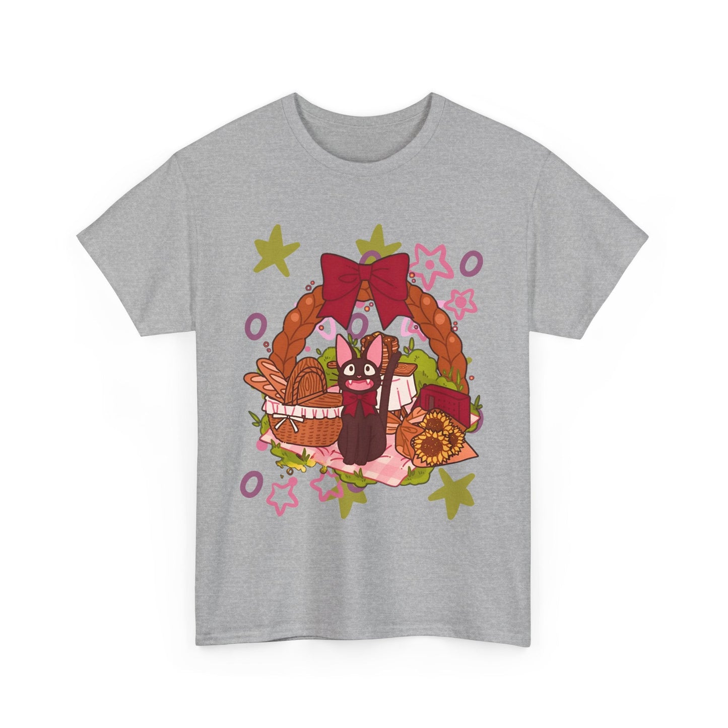 Jiji Cat Gift T-Shirt – 100% Cotton Studio Ghibli Inspired Tee for Anime Lovers
