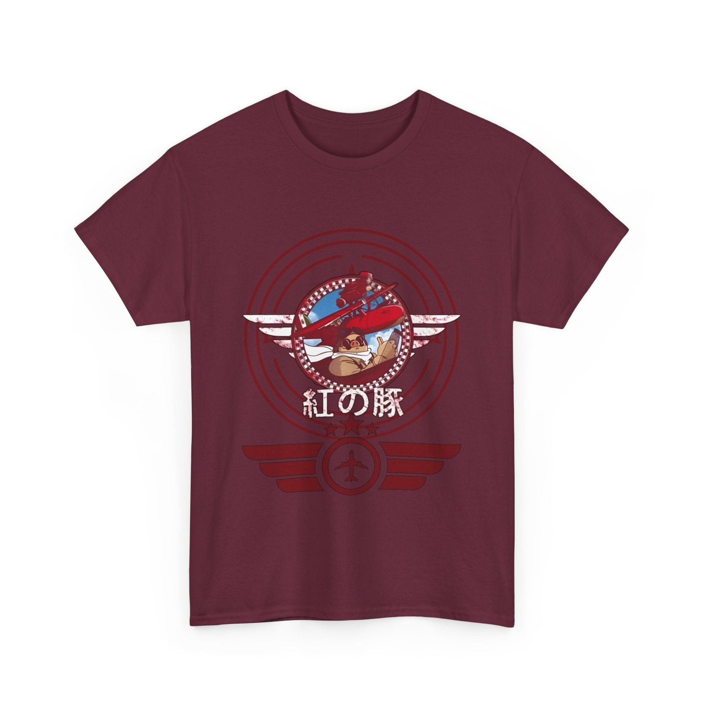 Porco Rosso Aviator T-Shirt – 100% Cotton Studio Ghibli Pilot Anime Tee