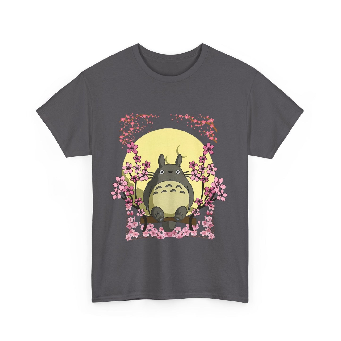 Totoro Sakura Moon T-Shirt – 100% Cotton Studio Ghibli Cherry Blossom Tee