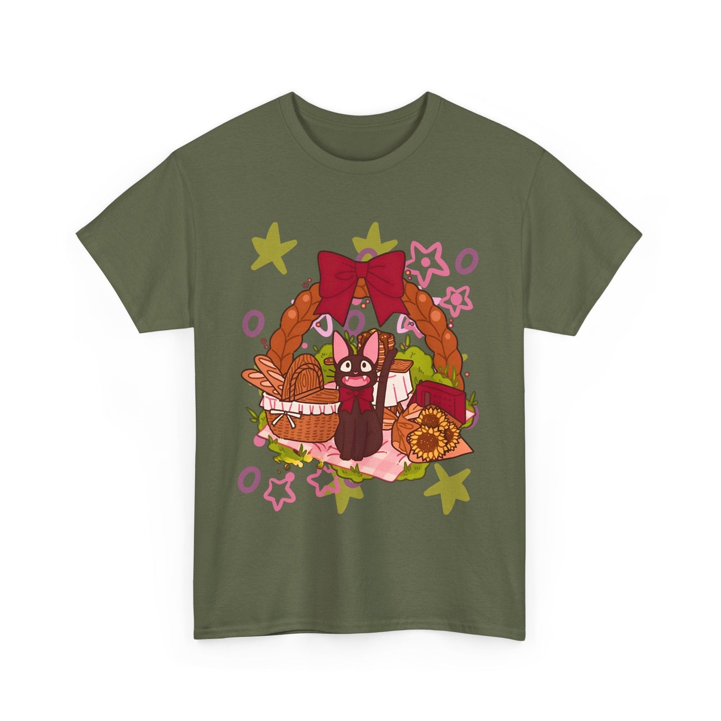 Jiji Cat Gift T-Shirt – 100% Cotton Studio Ghibli Inspired Tee for Anime Lovers