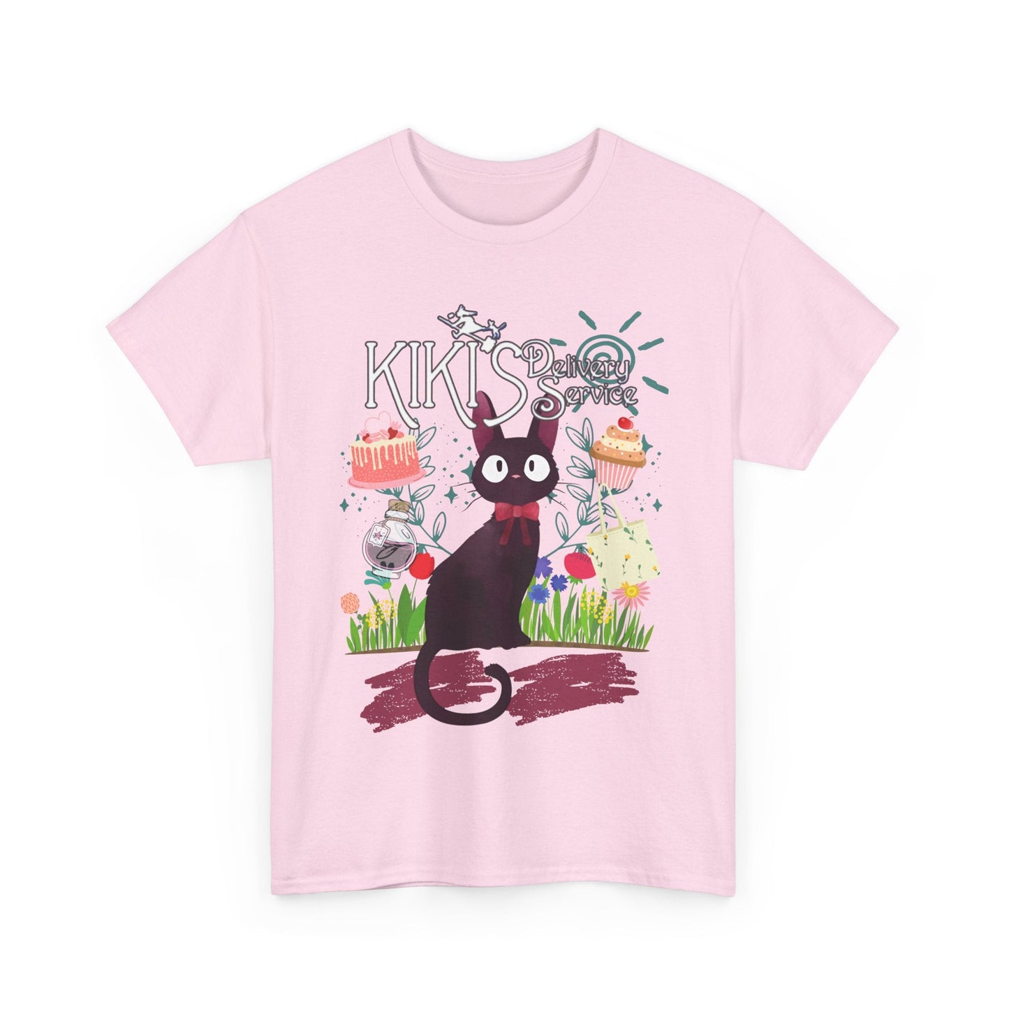 Jiji Collage Studio Ghibli T-Shirt – 100% Cotton Anime Tee Featuring Kiki’s Delivery Service Cat