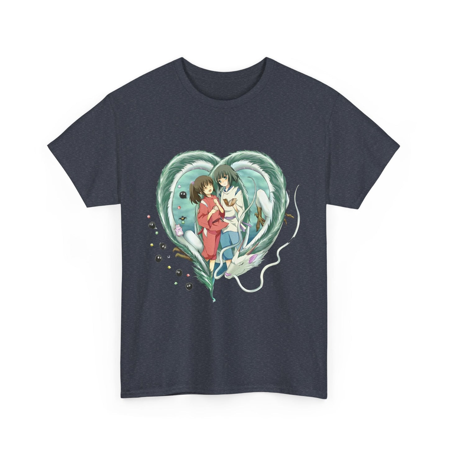 Chihiro and Haku Love T-Shirt – 100% Cotton Spirited Away Anime Shirt for Ghibli Fans