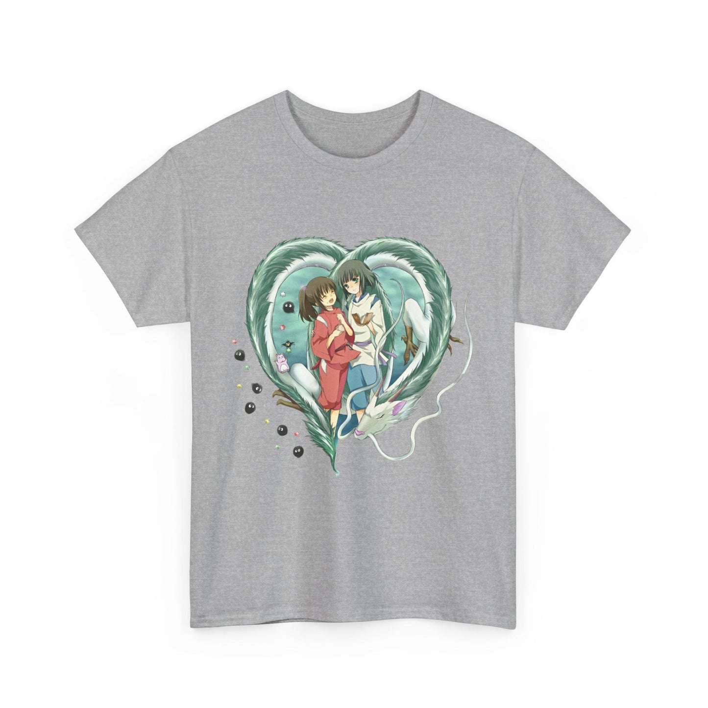 Chihiro and Haku Love T-Shirt – 100% Cotton Spirited Away Anime Shirt for Ghibli Fans
