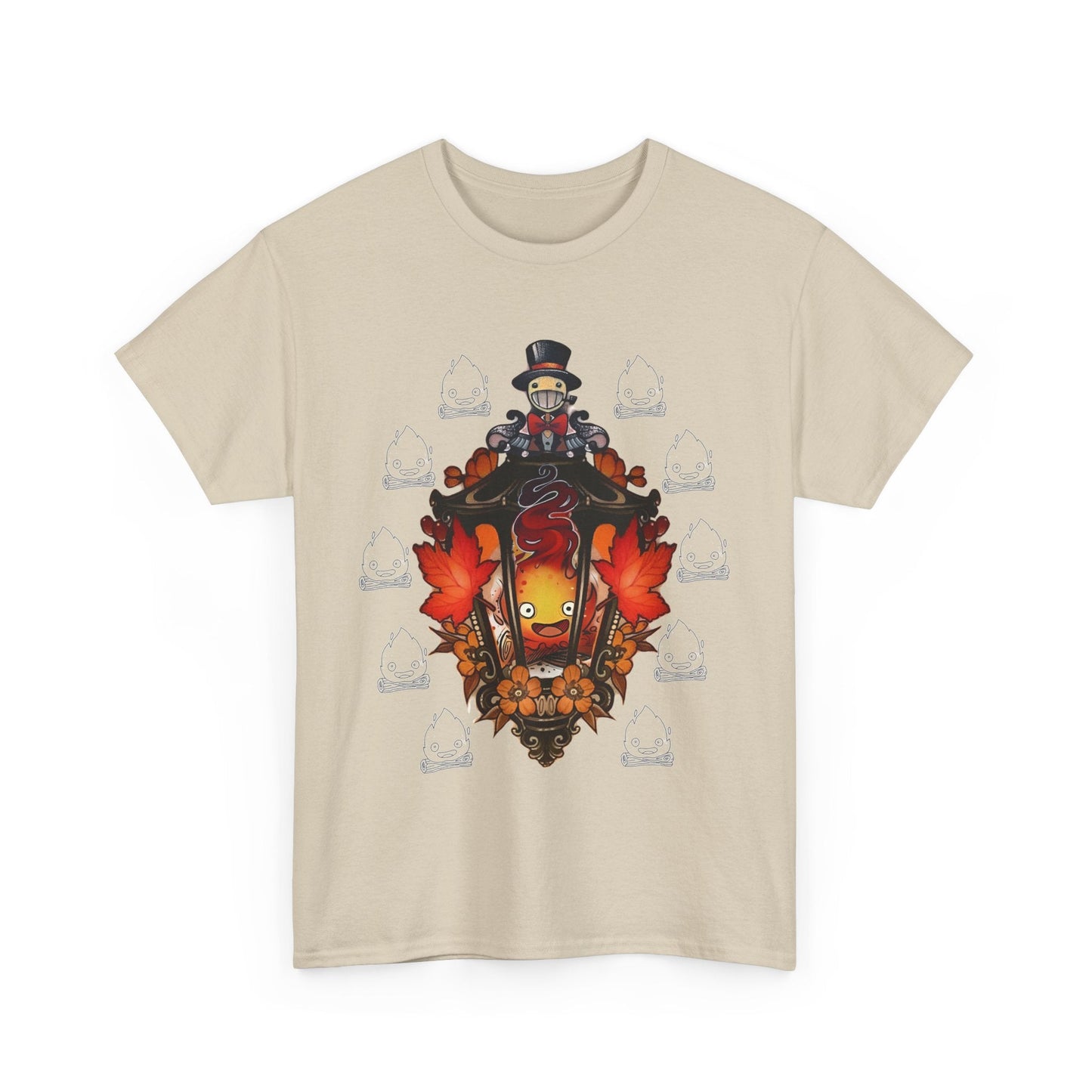 Calcifer T-Shirt – 100% Cotton "Howl's Moving Castle" Studio Ghibli Fire Demon Tee for Anime Fans