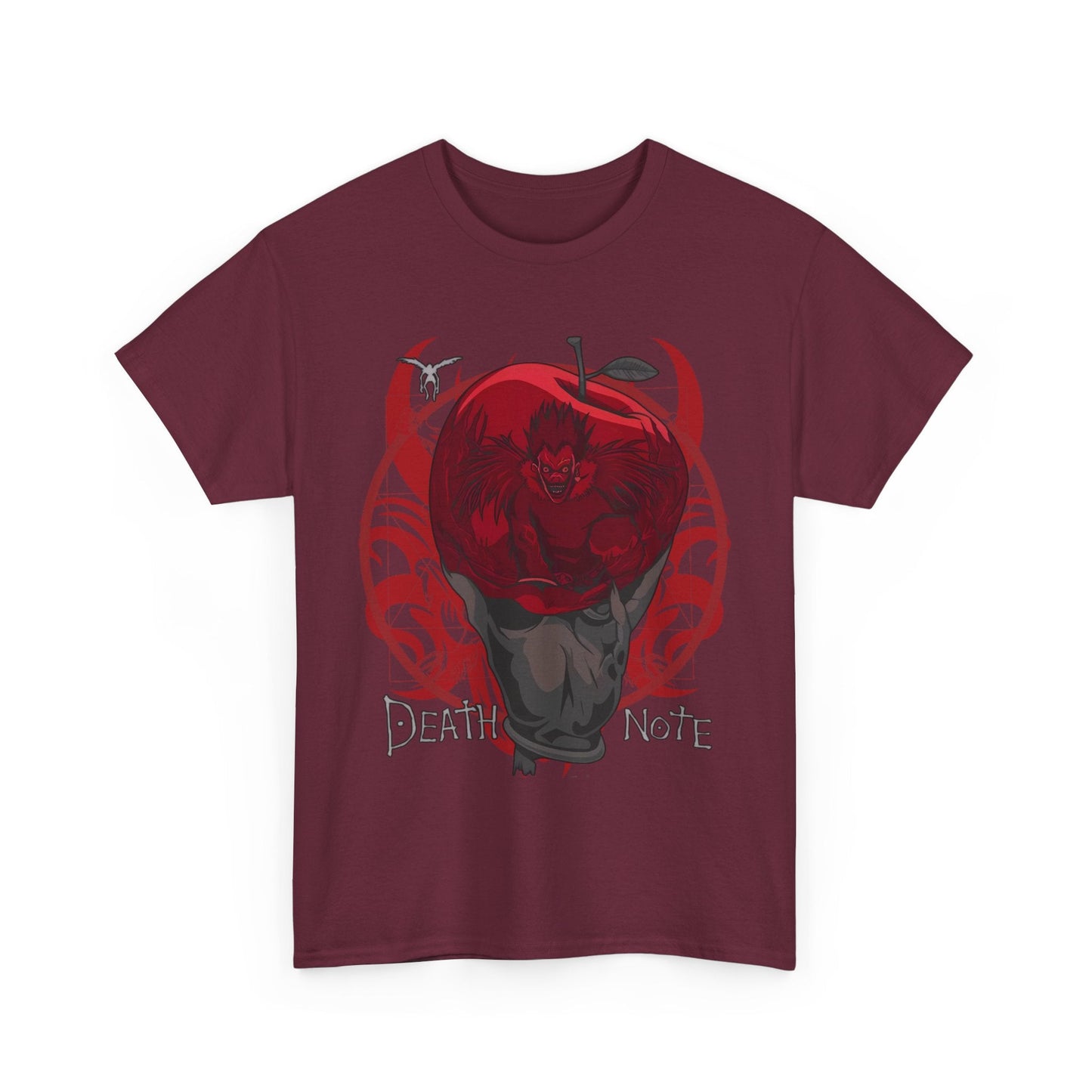 Death Note Apple T-Shirt – 100% Cotton Anime Tee Featuring Ryuk’s Iconic Red Apple