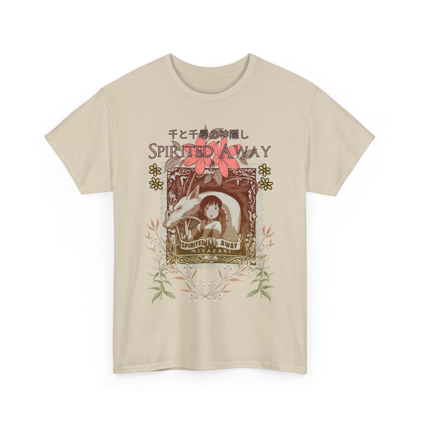 Spirited Away Philately T-Shirt – 100% Cotton Anime Stamp-Inspired Tee for Studio Ghibli Fans