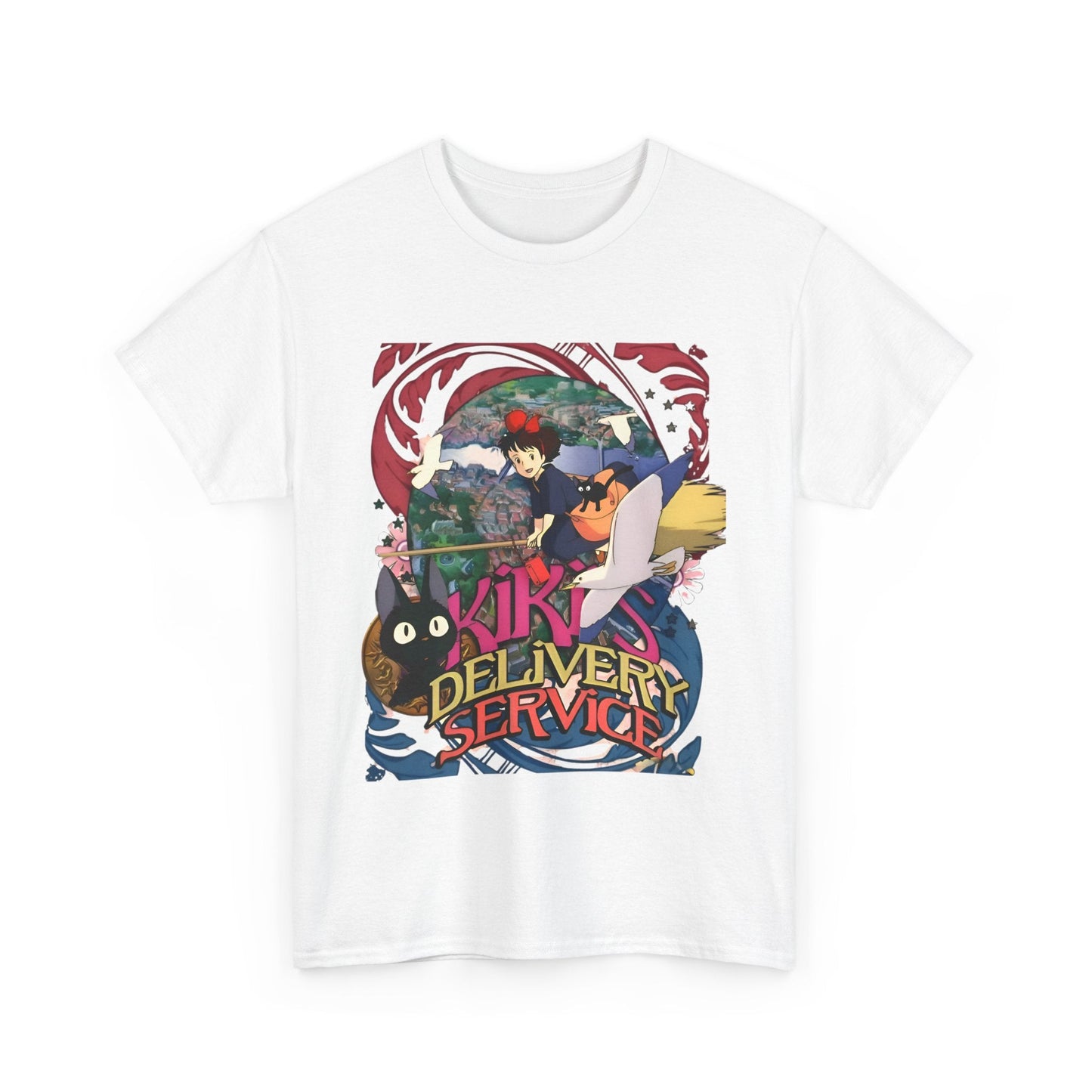 Kiki's Delivery Service Art T-Shirt – 100% Cotton Studio Ghibli Anime Tee for Fans
