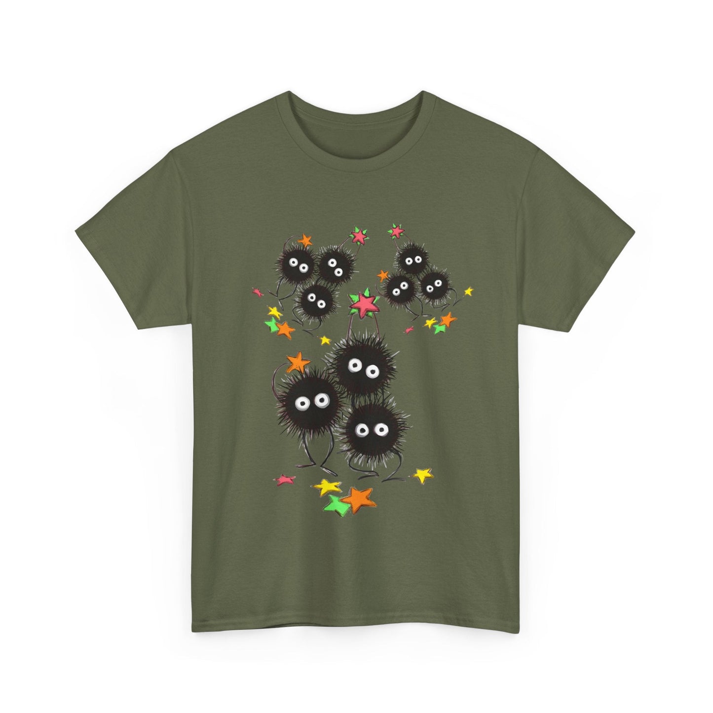 Soot Sprites Fantasy T-Shirt – 100% Cotton Studio Ghibli-Inspired Anime Tee for Fans