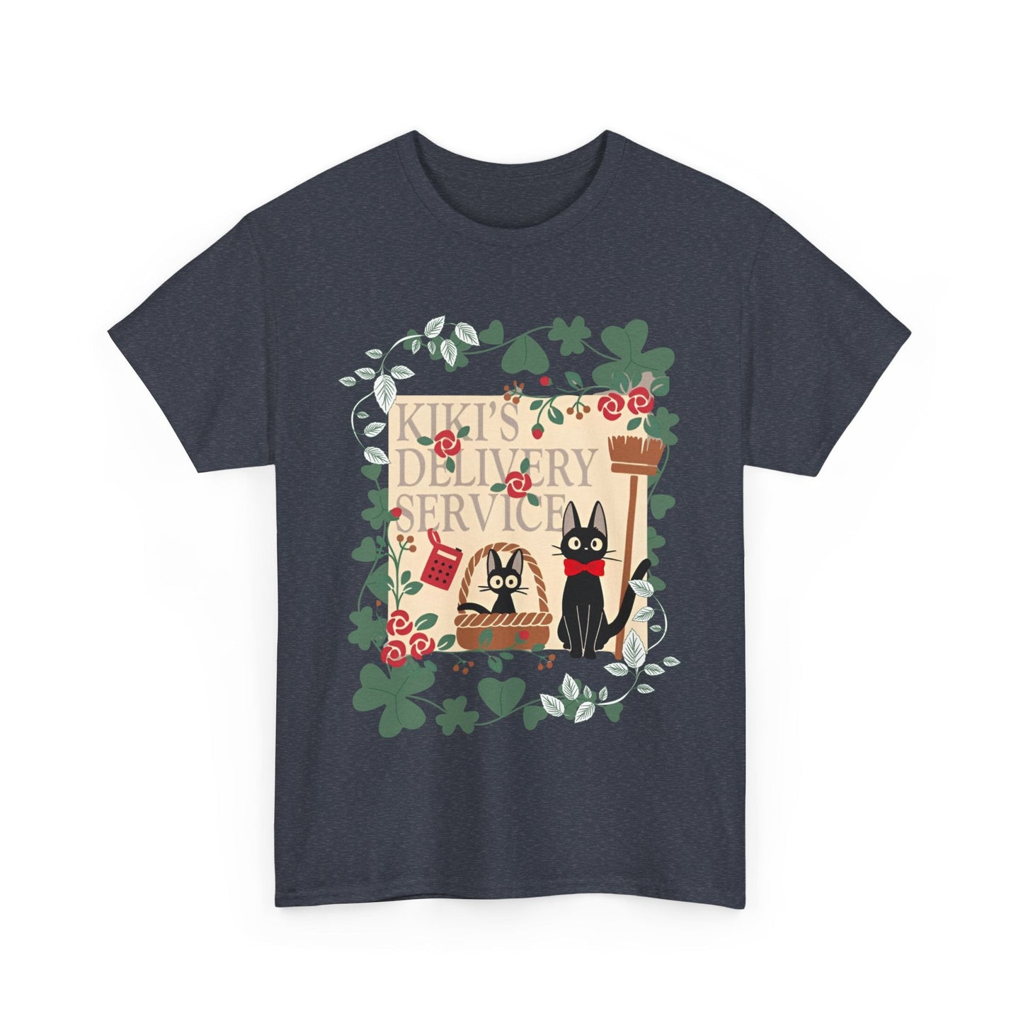 Kiki’s Delivery Service T-Shirt – 100% Cotton Studio Ghibli Tee Featuring Kiki and Jiji