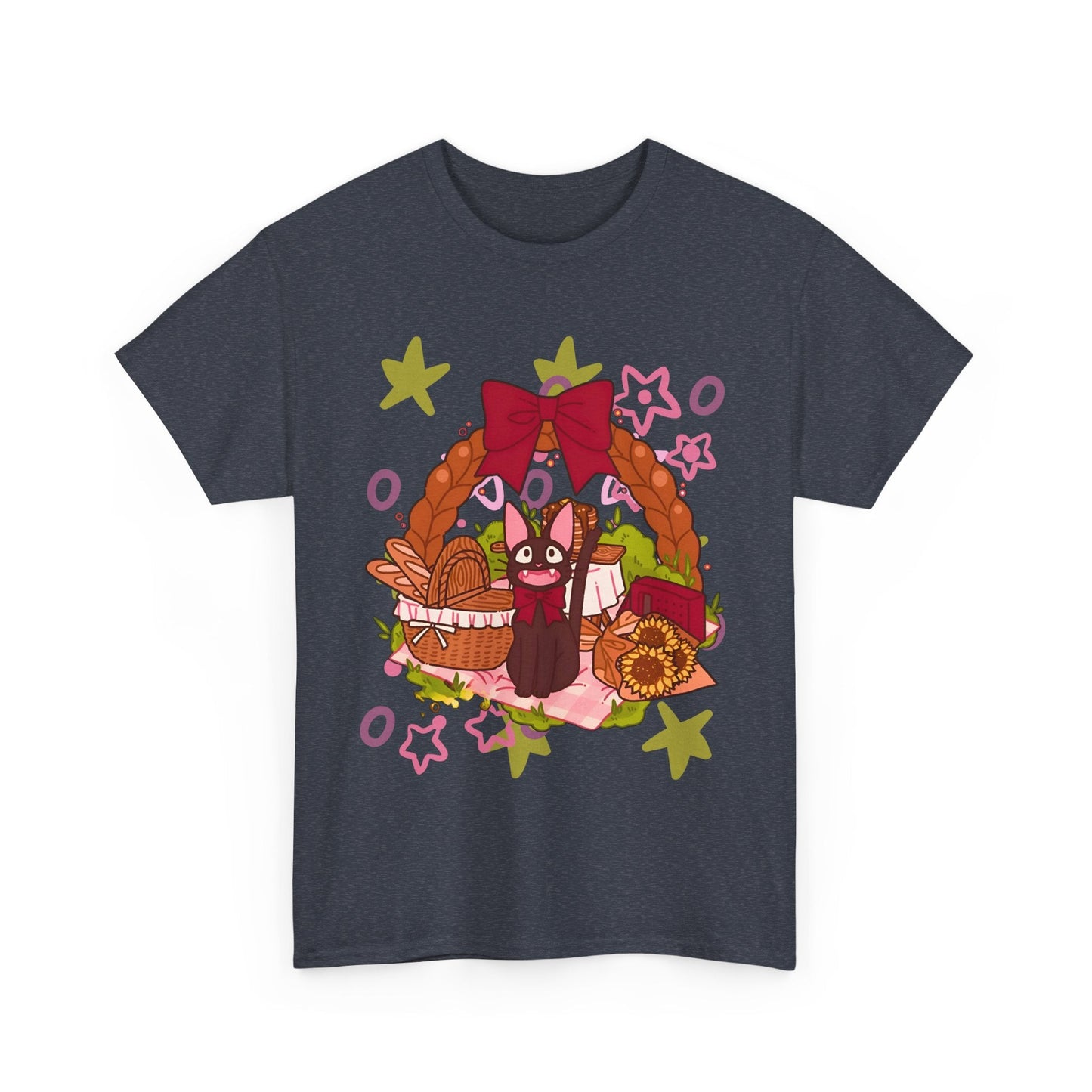 Jiji Cat Gift T-Shirt – 100% Cotton Studio Ghibli Inspired Tee for Anime Lovers