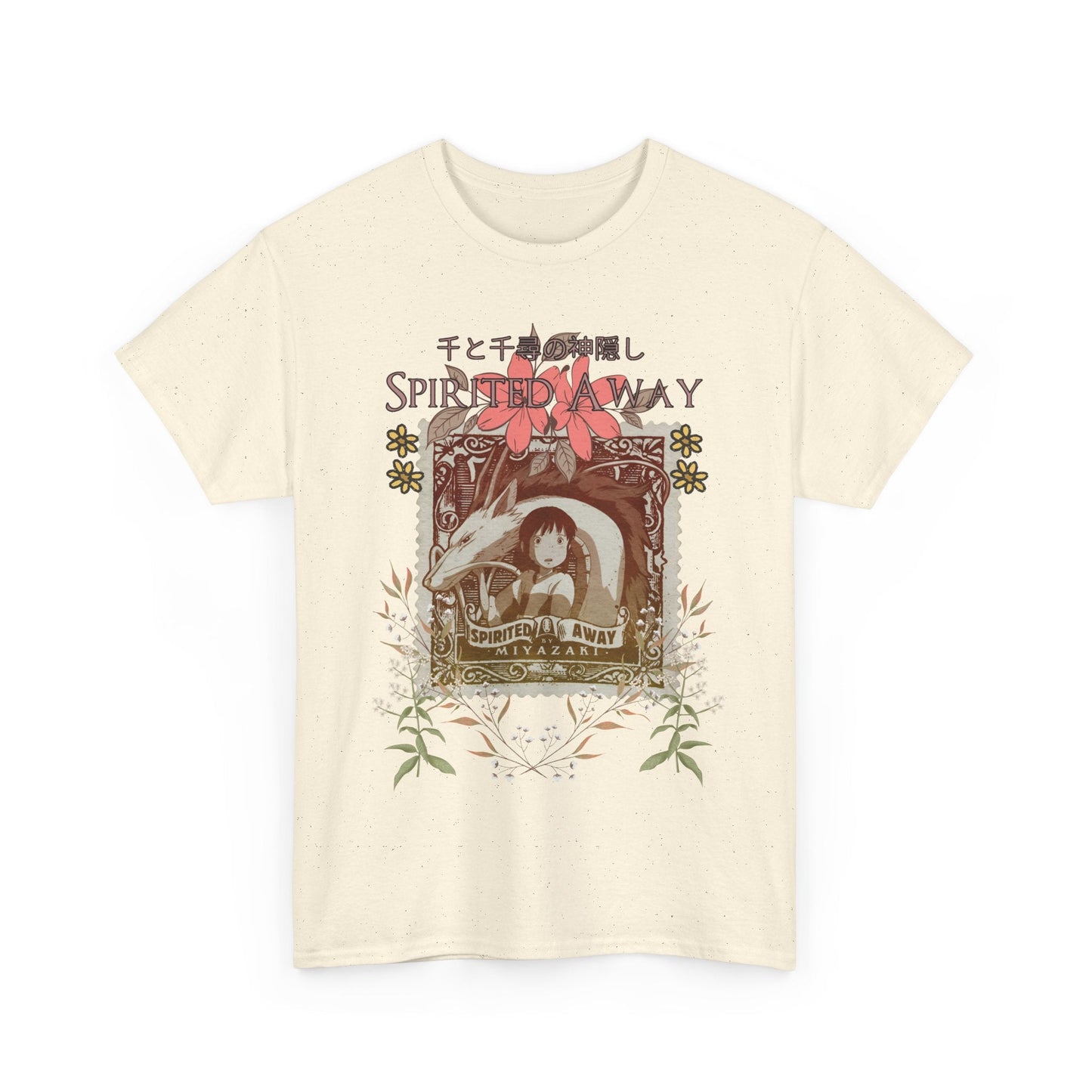 Spirited Away Philately T-Shirt – 100% Cotton Anime Stamp-Inspired Tee for Studio Ghibli Fans