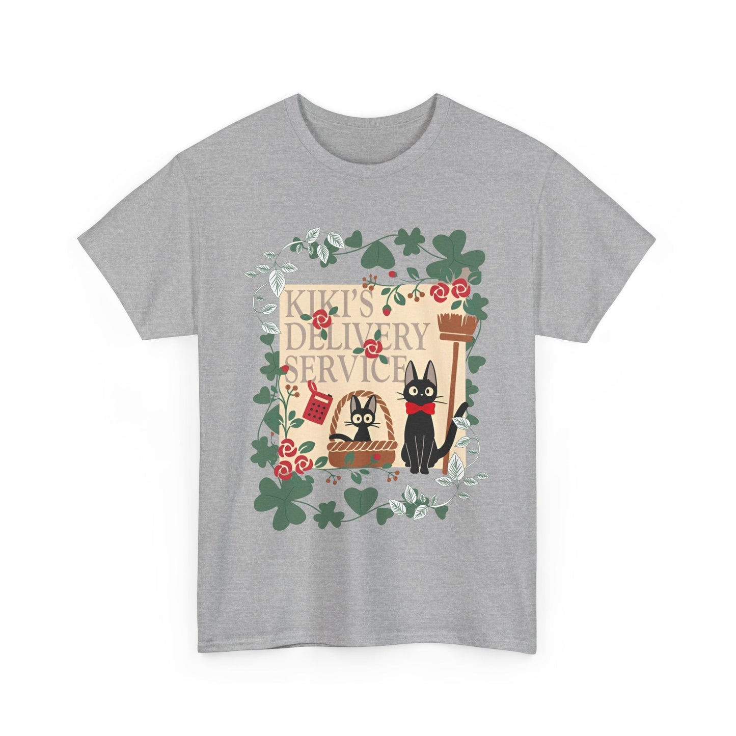Kiki’s Delivery Service T-Shirt – 100% Cotton Studio Ghibli Tee Featuring Kiki and Jiji