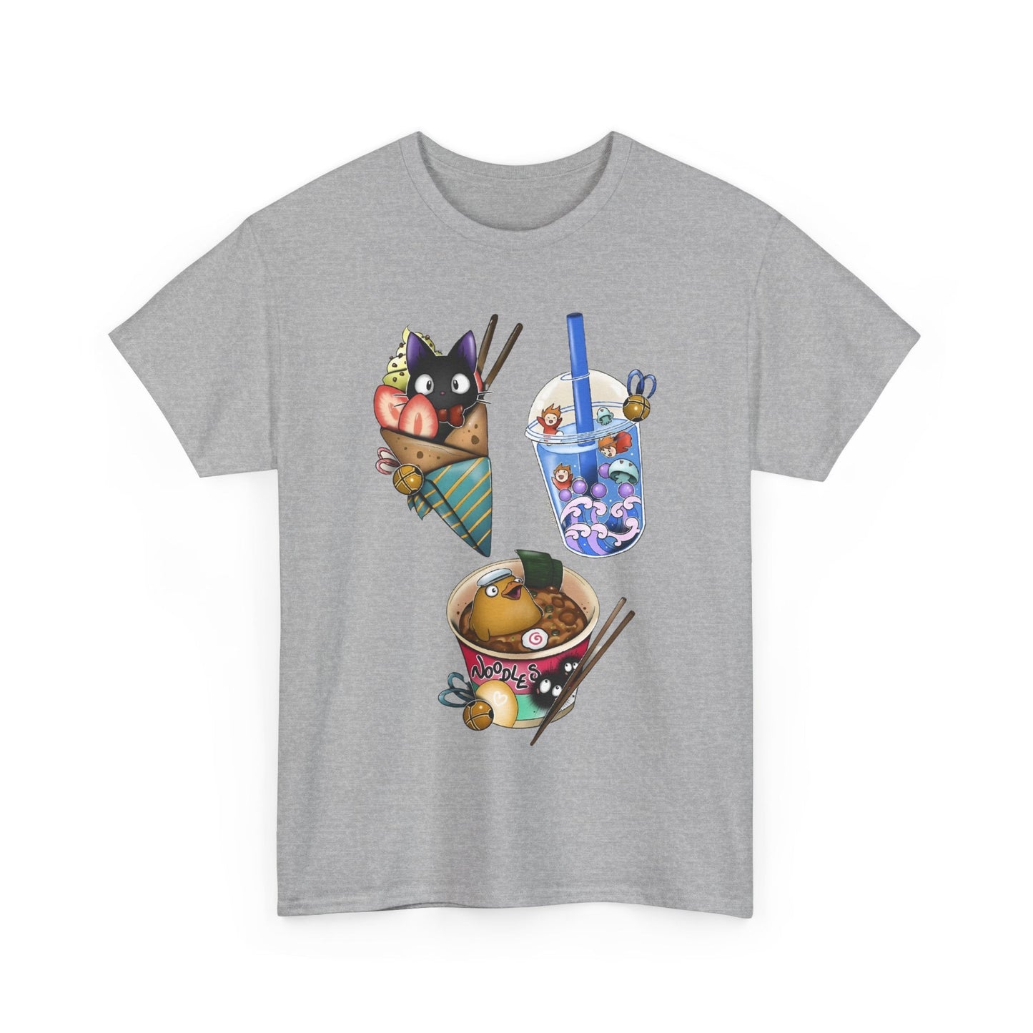 Studio Ghibli Food T-Shirt – 100% Cotton Anime Tee with Iconic Ghibli Dishes