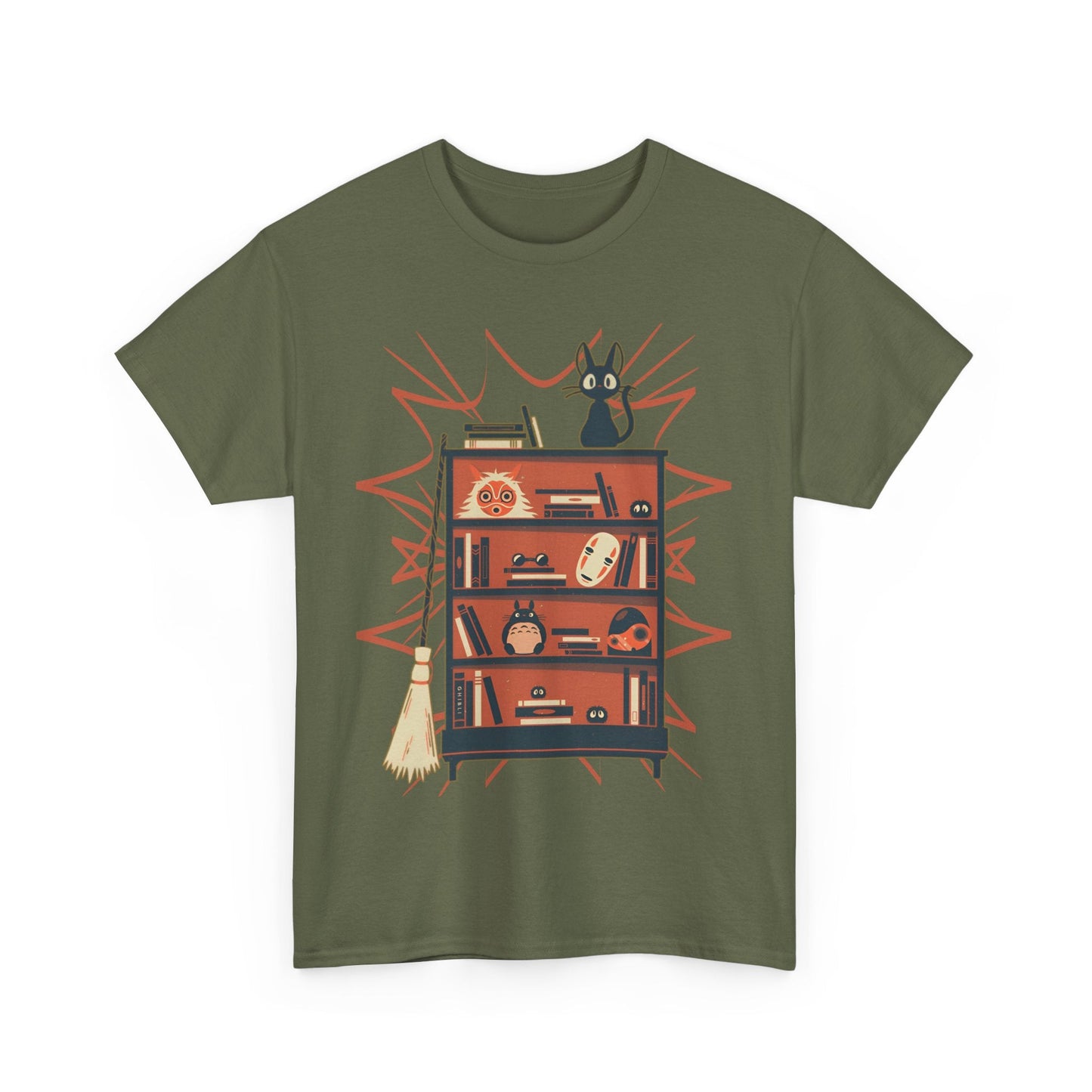 Jiji T-Shirt – 100% Cotton Gildan 5000 | Kiki's Delivery Service Studio Ghibli Cute Cat Tee