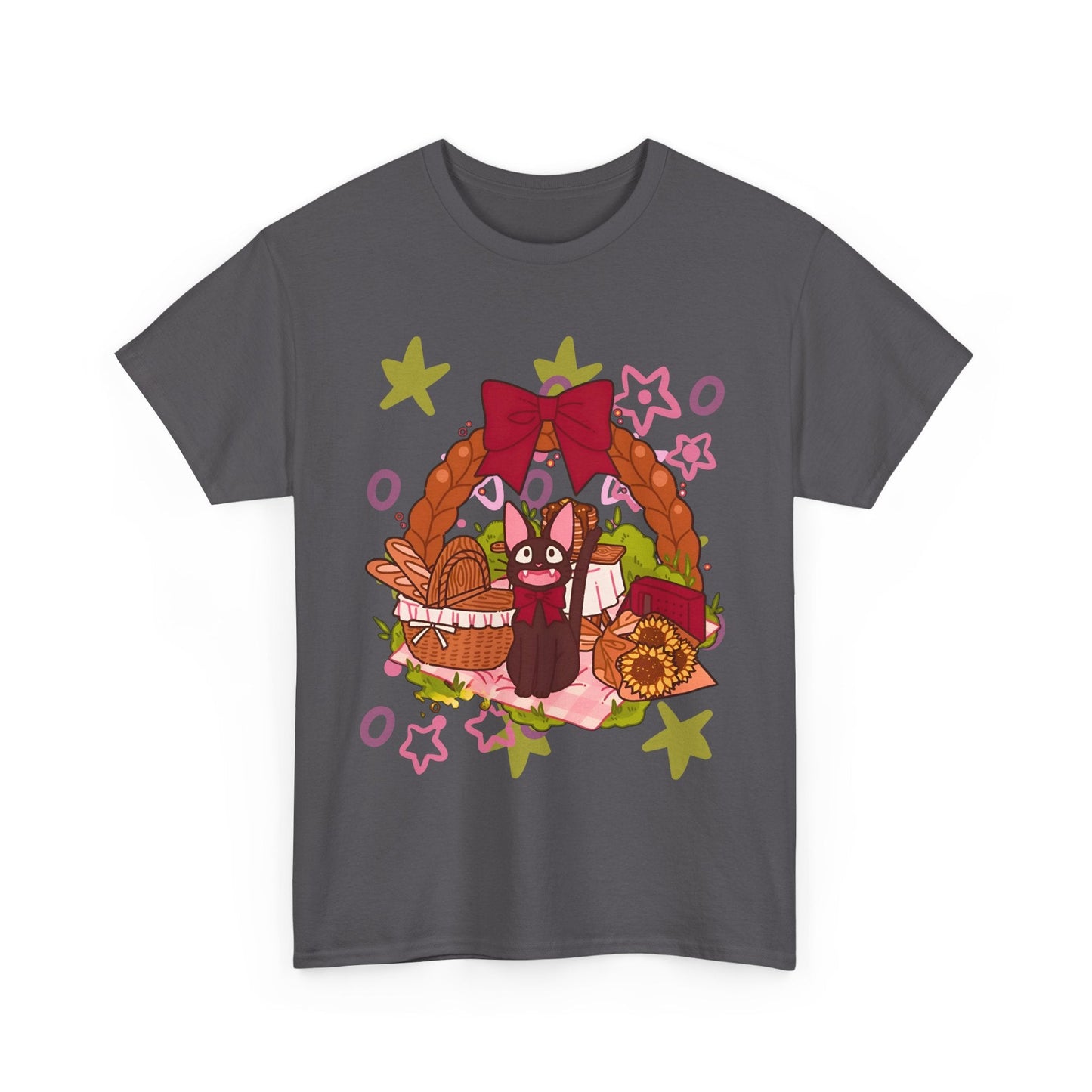 Jiji Cat Gift T-Shirt – 100% Cotton Studio Ghibli Inspired Tee for Anime Lovers