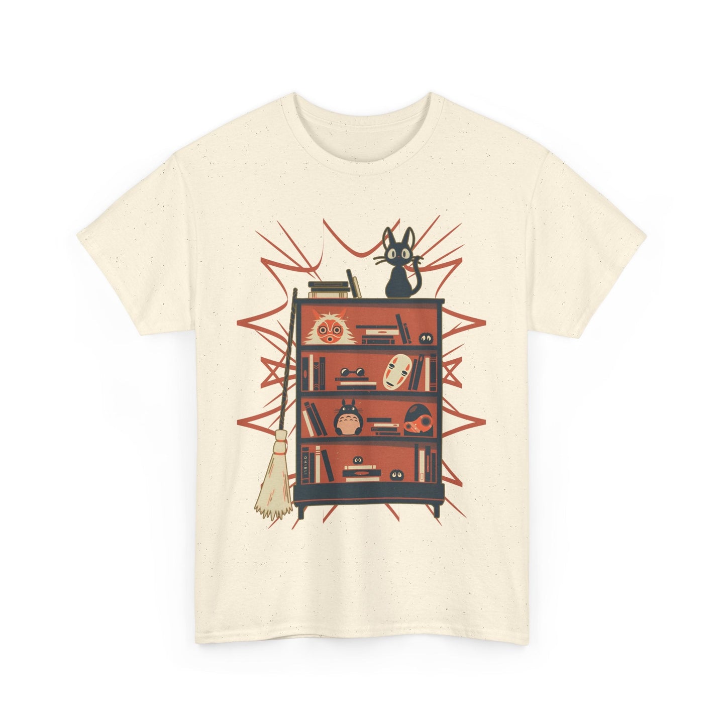 Jiji T-Shirt – 100% Cotton Gildan 5000 | Kiki's Delivery Service Studio Ghibli Cute Cat Tee