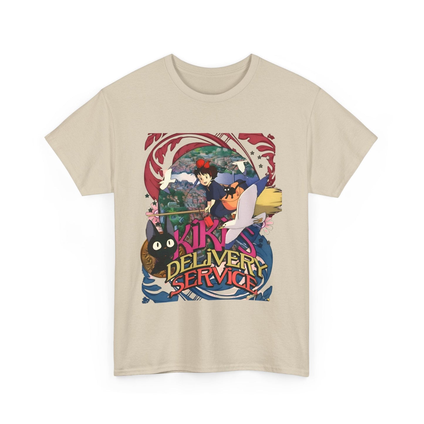 Kiki's Delivery Service Art T-Shirt – 100% Cotton Studio Ghibli Anime Tee for Fans