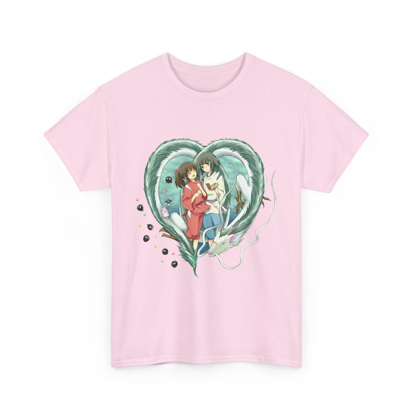 Chihiro and Haku Love T-Shirt – 100% Cotton Spirited Away Anime Shirt for Ghibli Fans