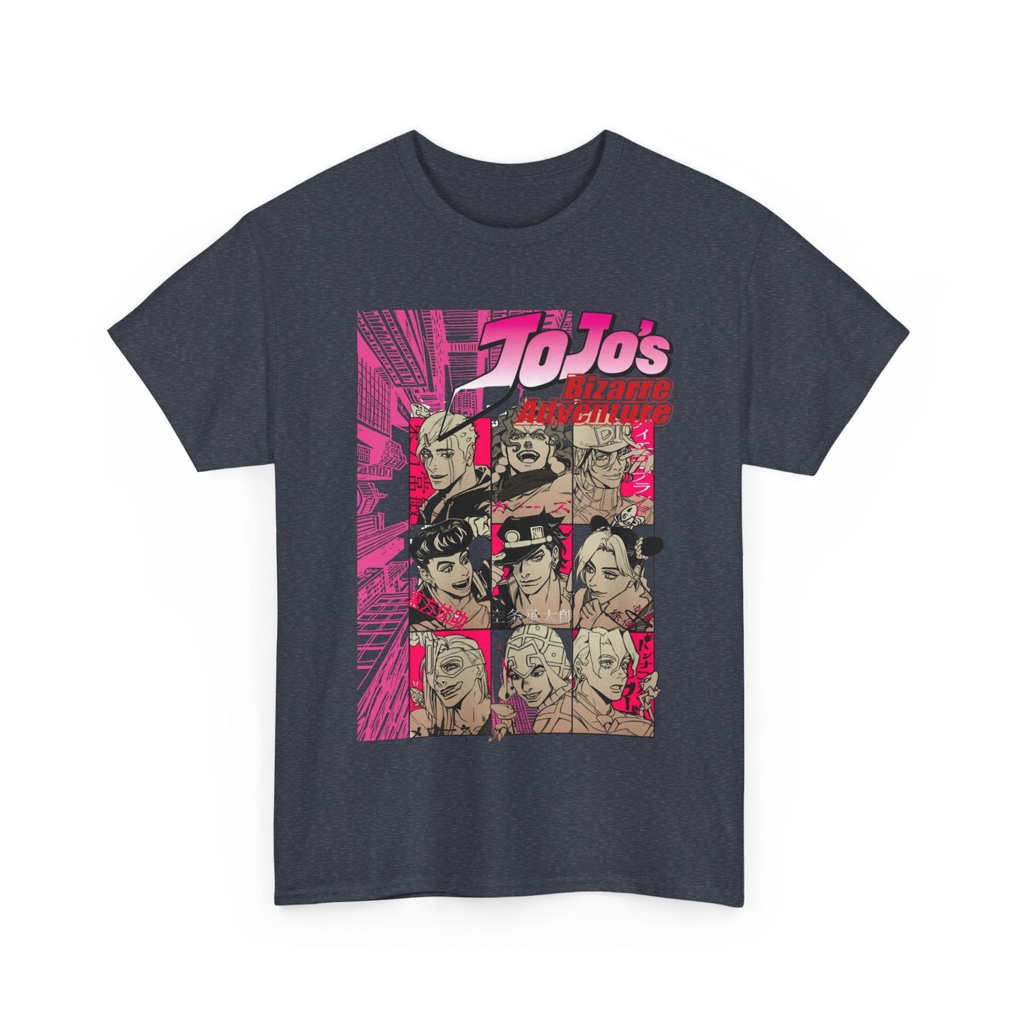 JoJo’s Bizarre Adventure T-Shirt – 100% Cotton Anime Tee Featuring Iconic Joestar Characters – Stylish Otaku Apparel