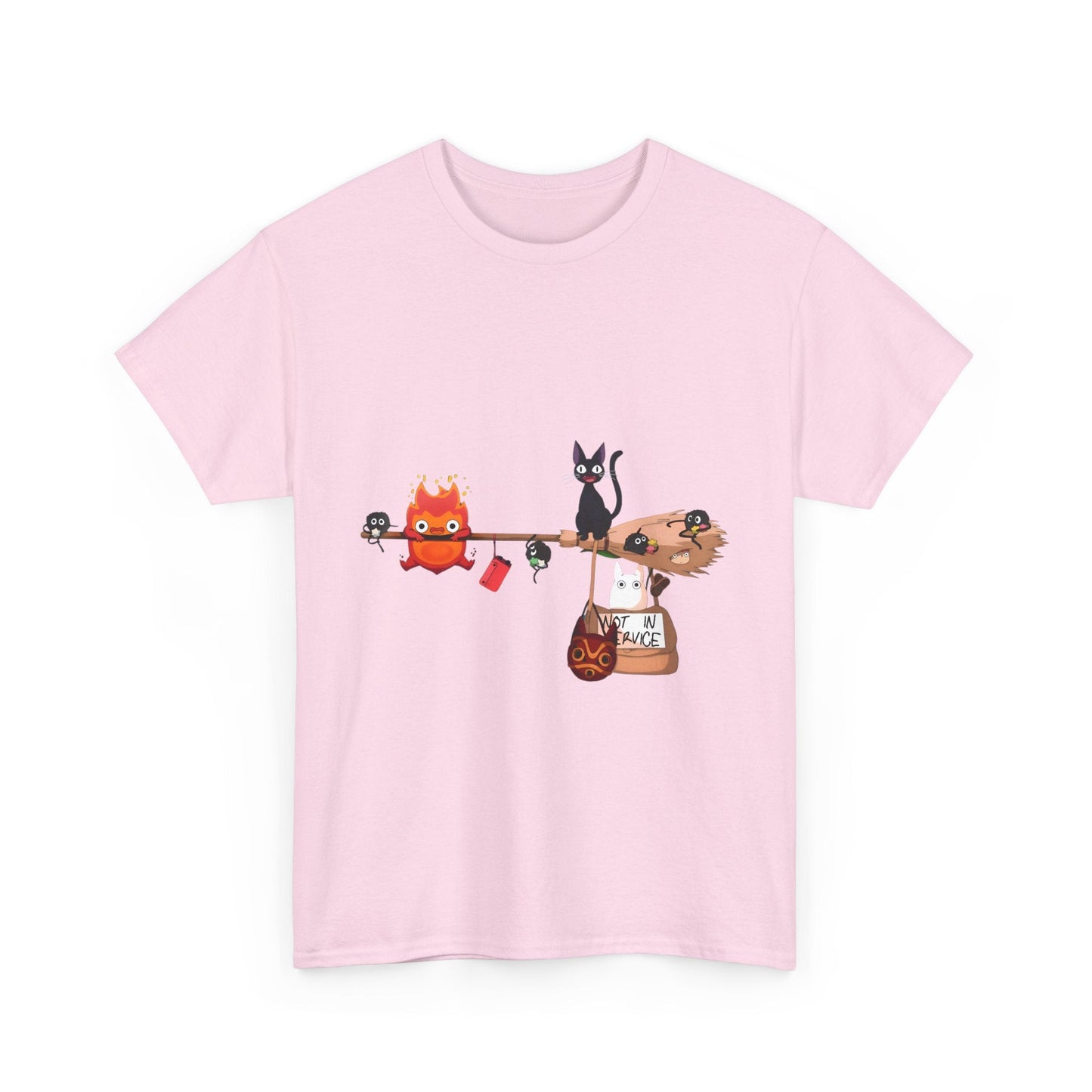 Calcifer Jiji Soot Sprites T-Shirt – 100% Cotton Studio Ghibli Cute Anime Tee