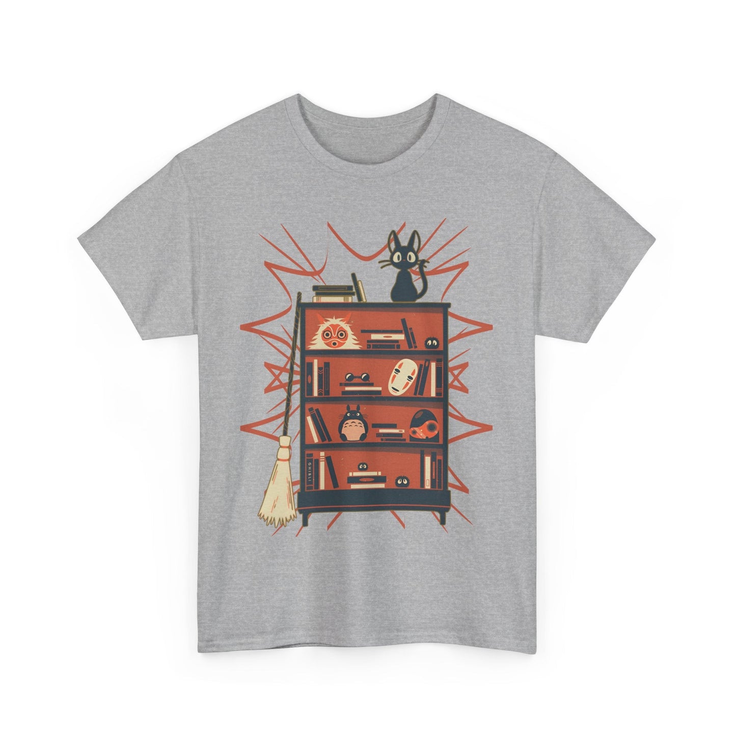 Jiji T-Shirt – 100% Cotton Gildan 5000 | Kiki's Delivery Service Studio Ghibli Cute Cat Tee