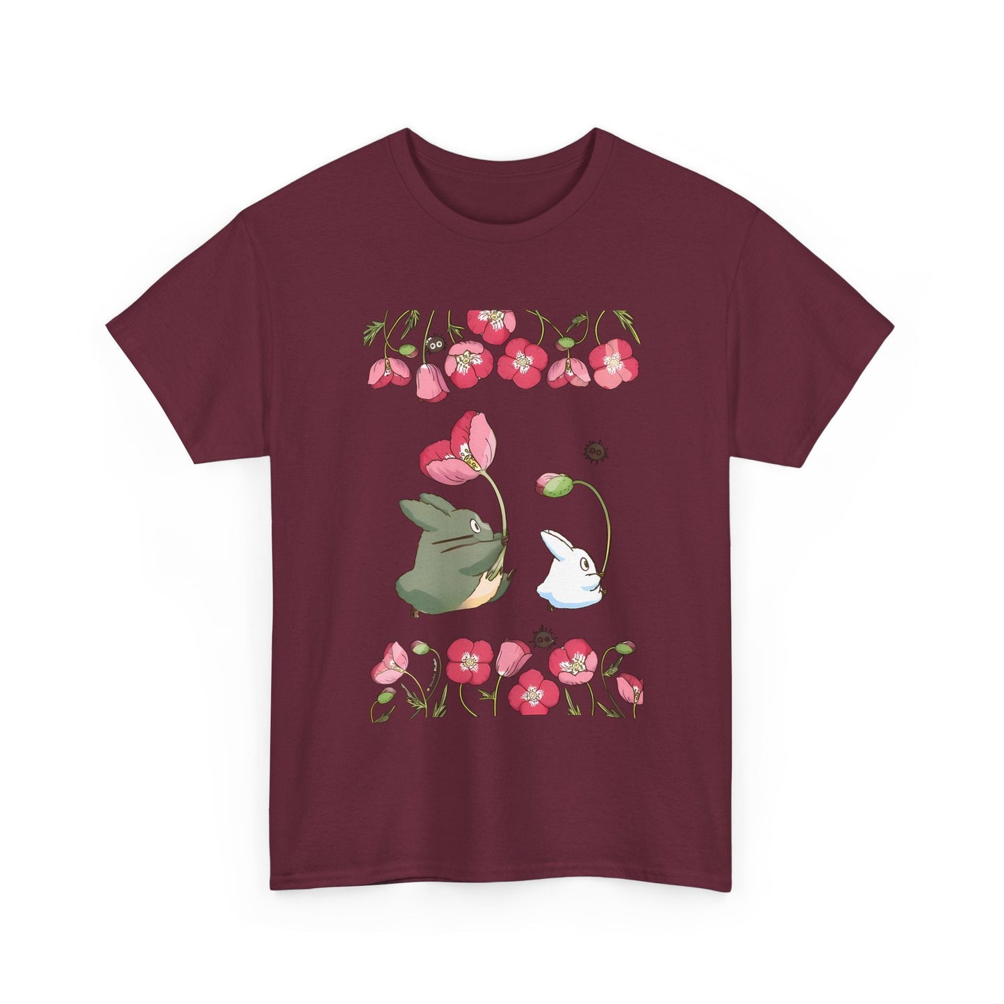 Totoro Cute Flowers T-Shirt – 100% Cotton Studio Ghibli Anime Shirt