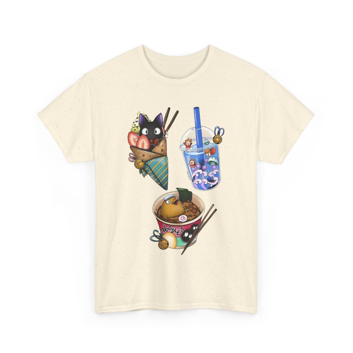 Studio Ghibli Food T-Shirt – 100% Cotton Anime Tee with Iconic Ghibli Dishes