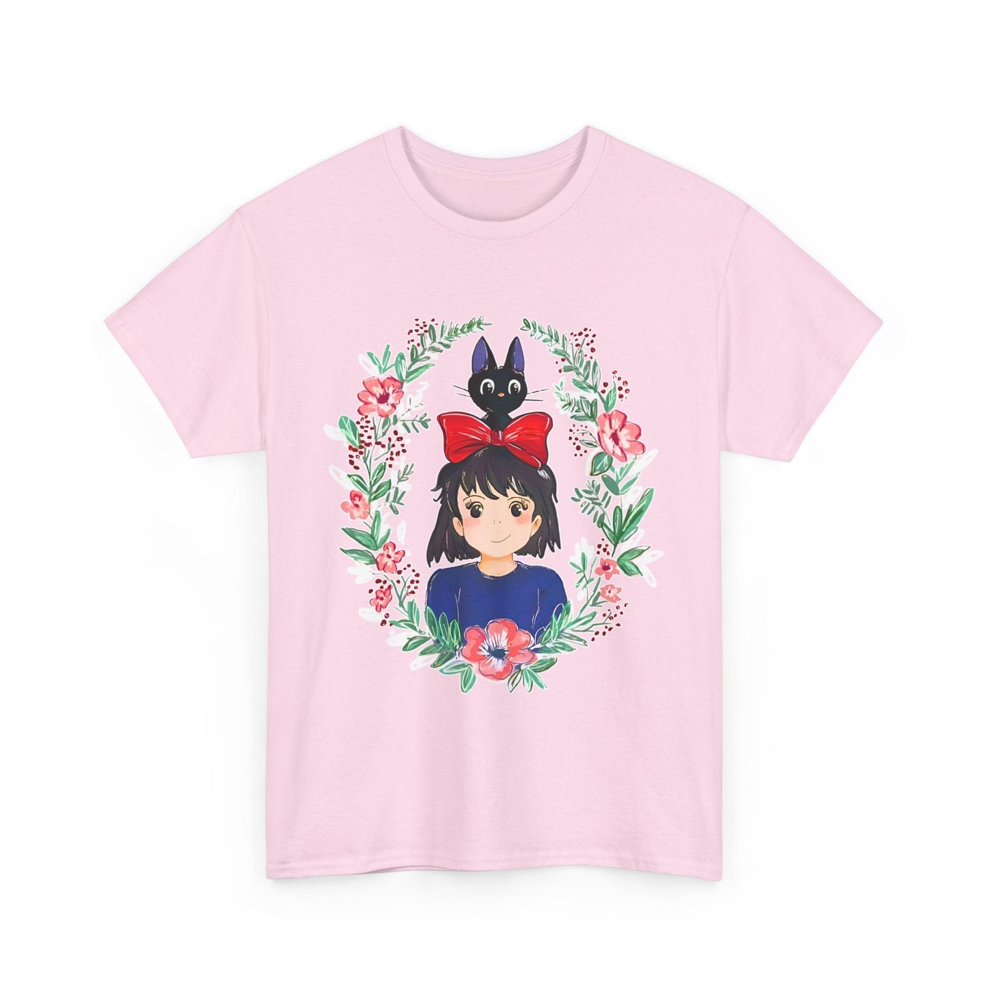 Kiki’s Delivery Service Flowers T-Shirt – 100% Cotton Studio Ghibli Inspired Tee for Anime Fans