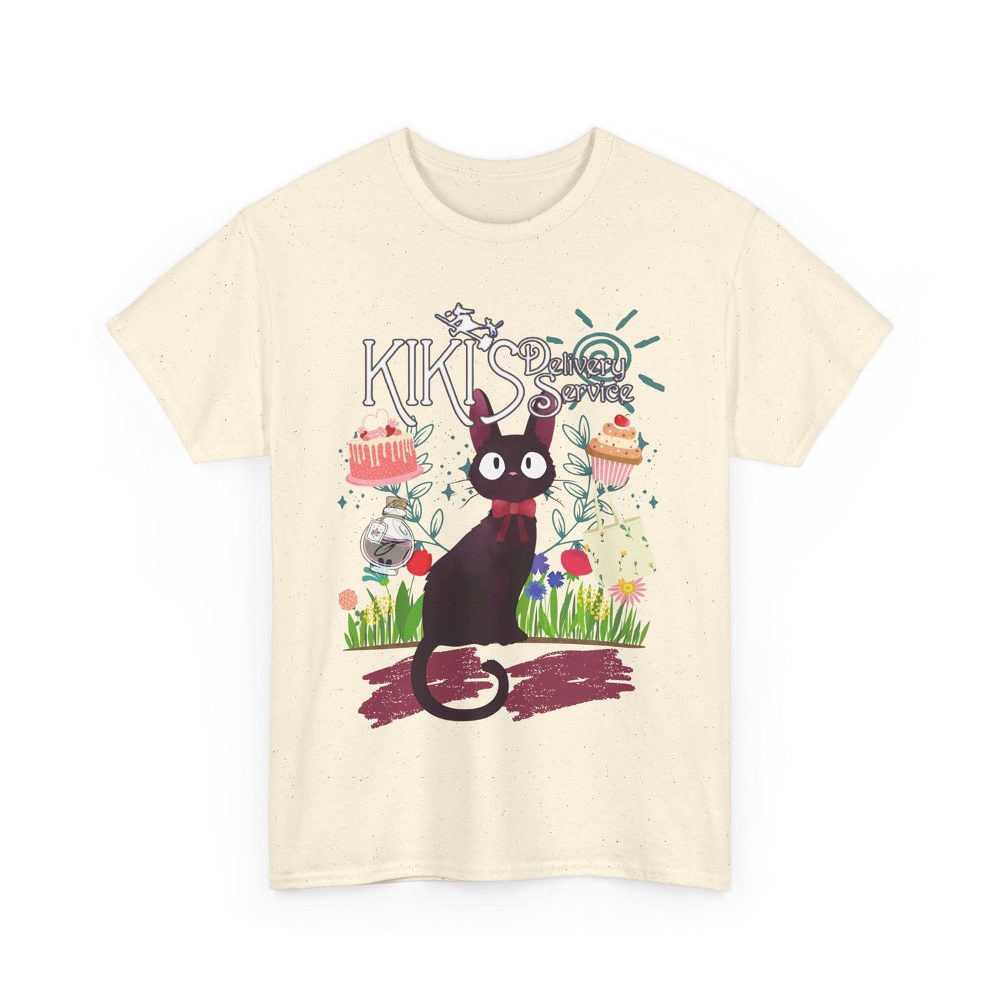 Jiji Collage Studio Ghibli T-Shirt – 100% Cotton Anime Tee Featuring Kiki’s Delivery Service Cat