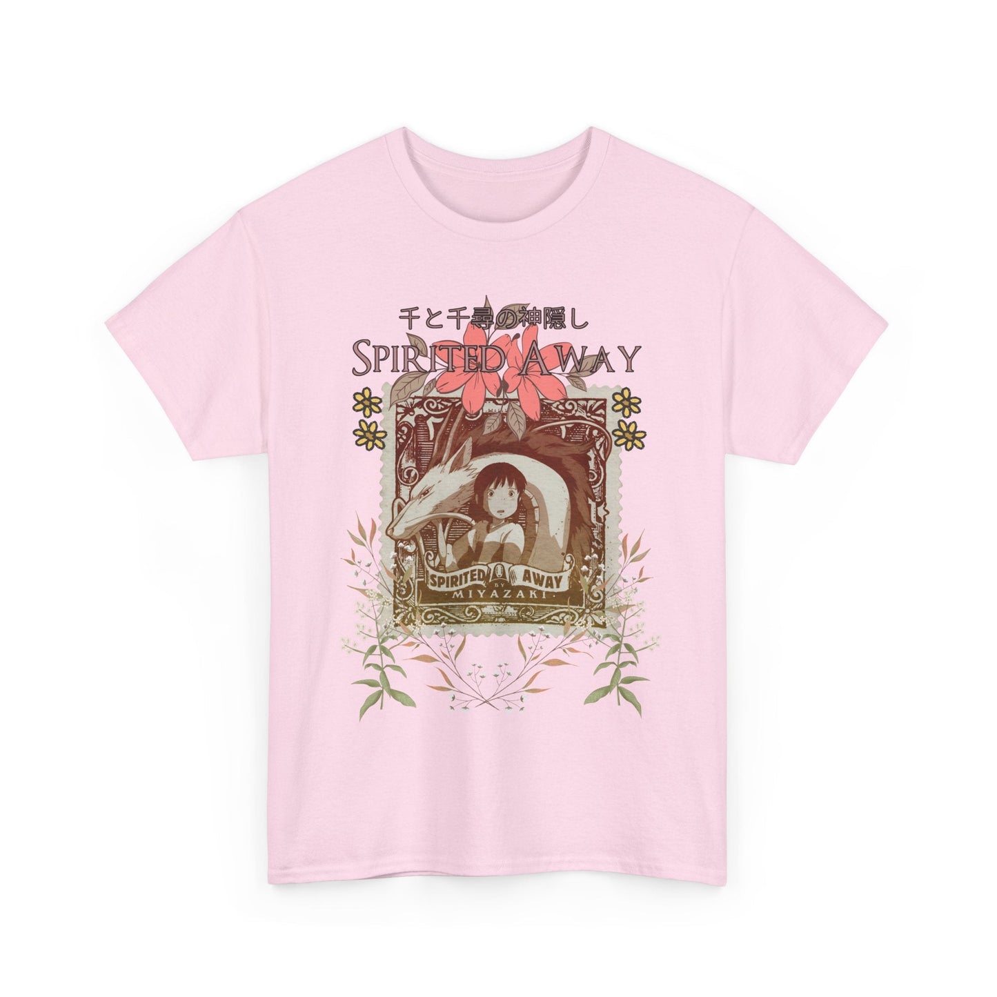 Spirited Away Philately T-Shirt – 100% Cotton Anime Stamp-Inspired Tee for Studio Ghibli Fans
