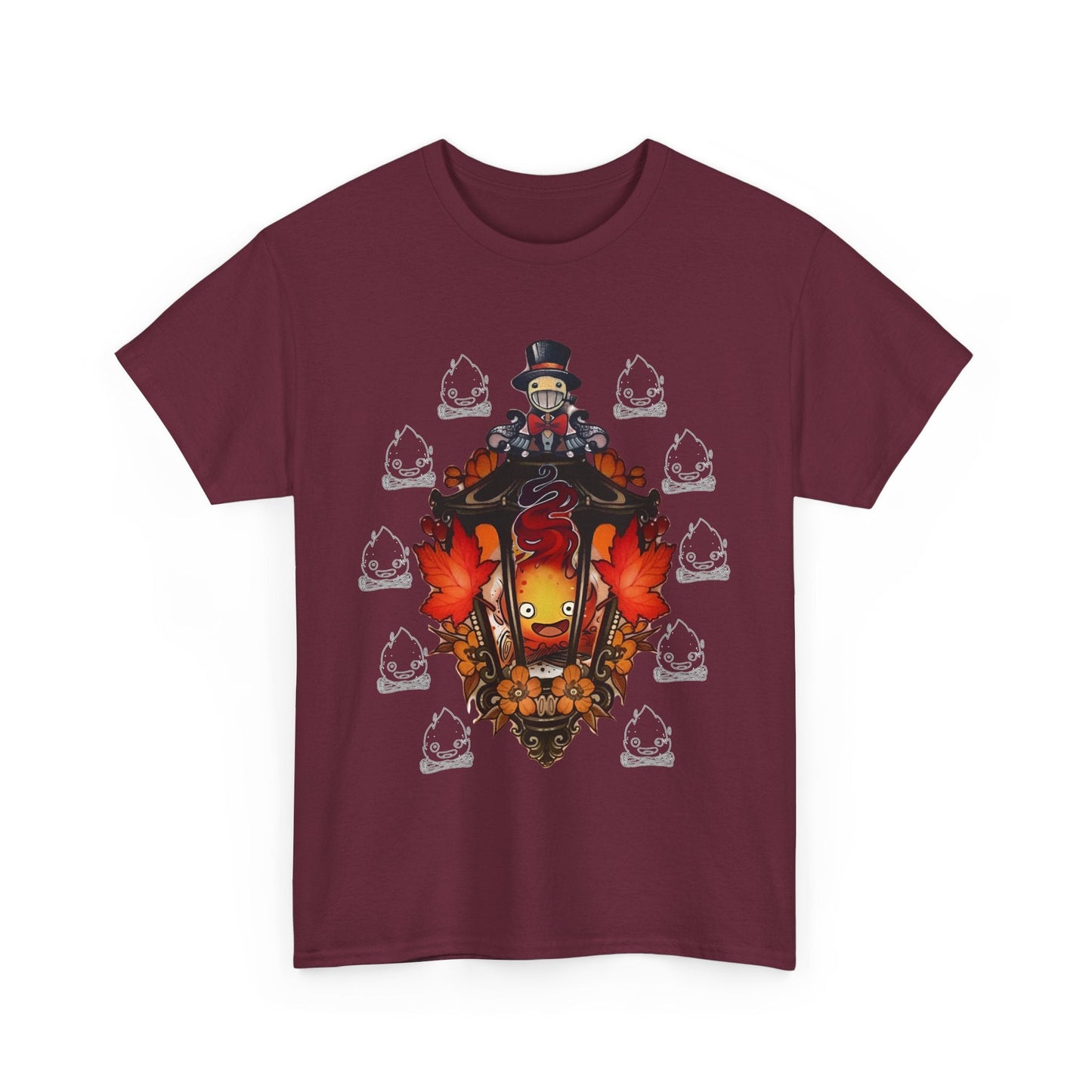 Calcifer T-Shirt – 100% Cotton "Howl's Moving Castle" Studio Ghibli Fire Demon Tee for Anime Fans