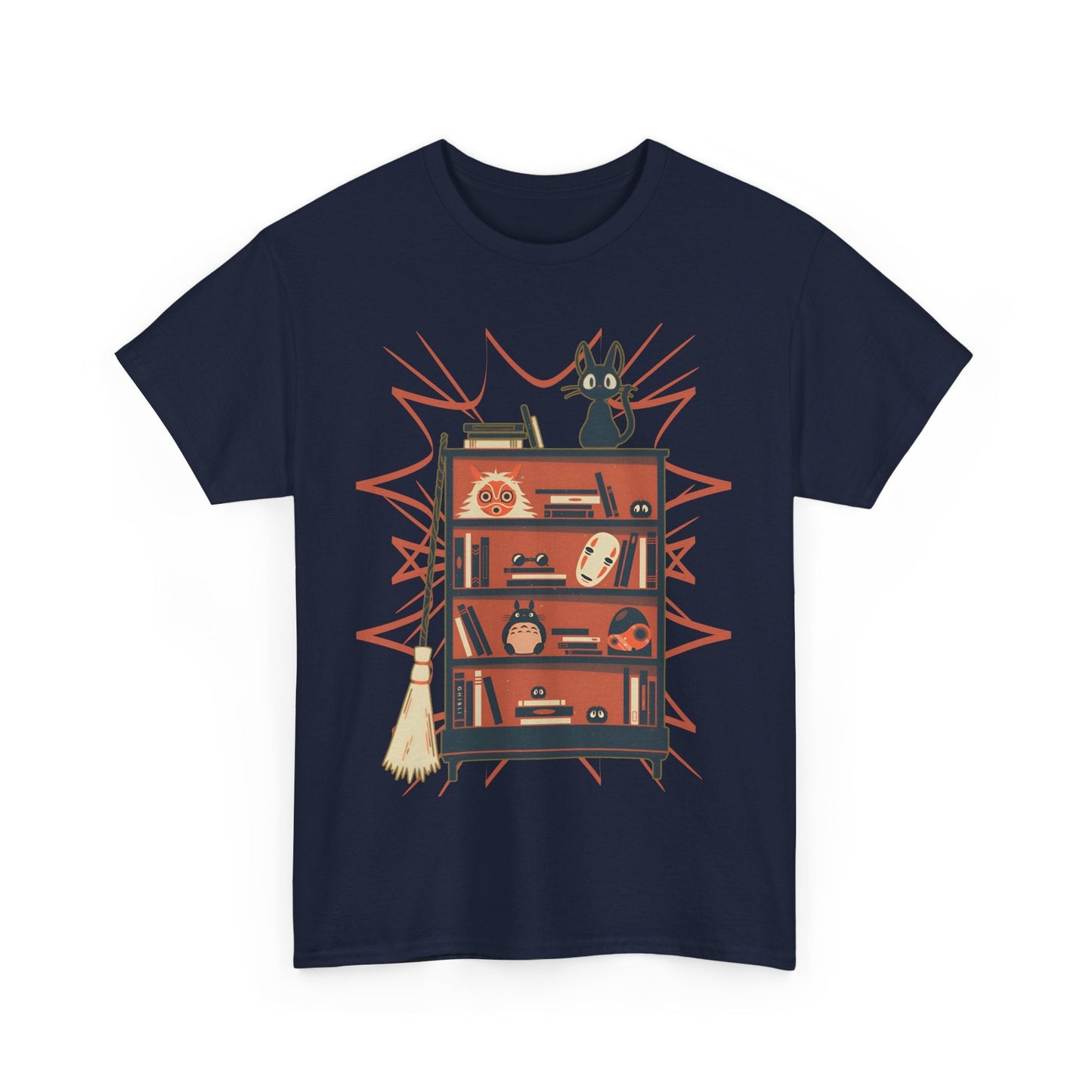Jiji T-Shirt – 100% Cotton Gildan 5000 | Kiki's Delivery Service Studio Ghibli Cute Cat Tee
