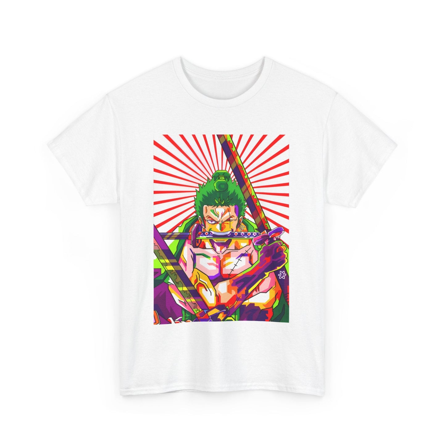 One Piece Zoro Style T-Shirt – 100% Cotton Anime Tee for Swordsman Fans