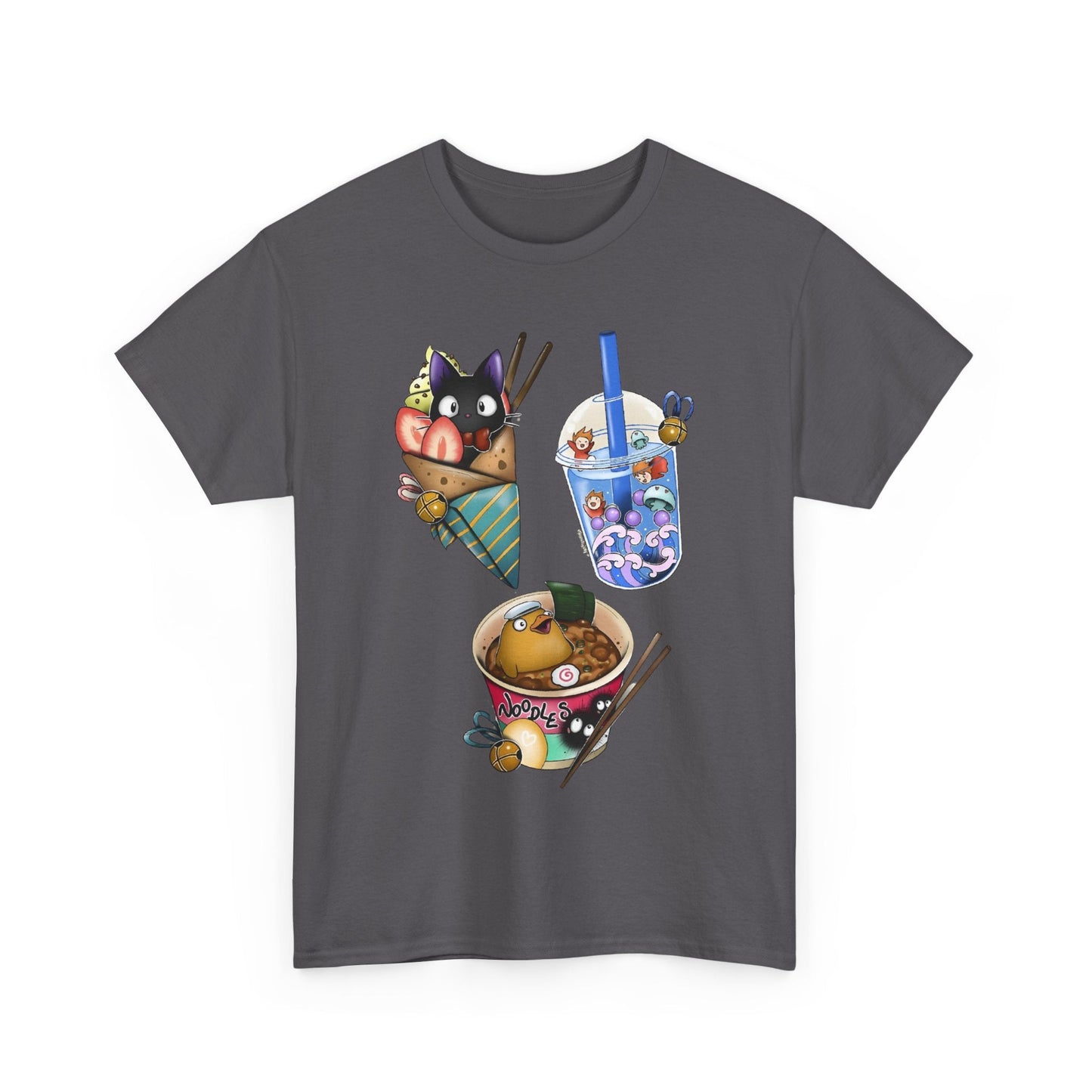 Studio Ghibli Food T-Shirt – 100% Cotton Anime Tee with Iconic Ghibli Dishes