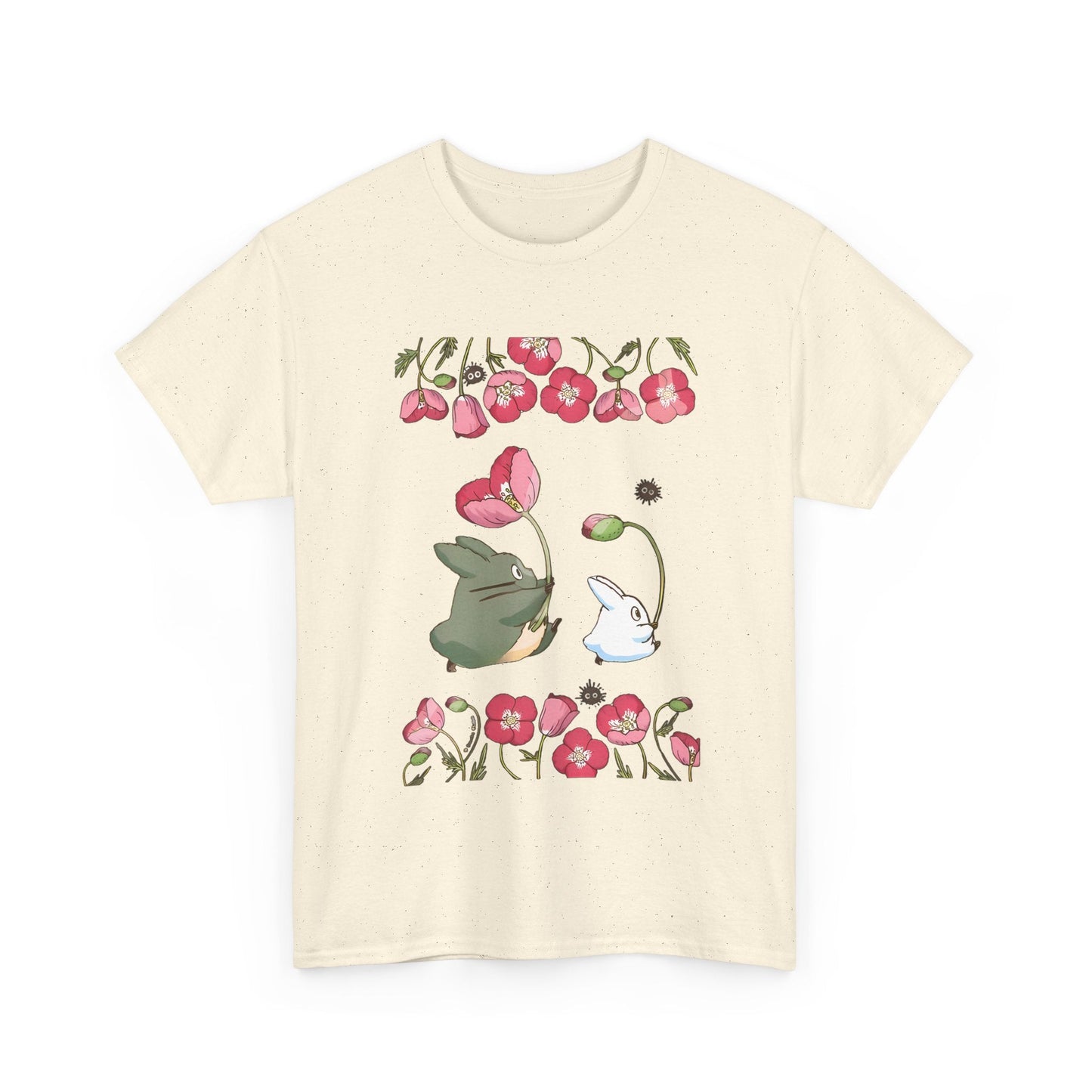 Totoro Cute Flowers T-Shirt – 100% Cotton Studio Ghibli Anime Shirt