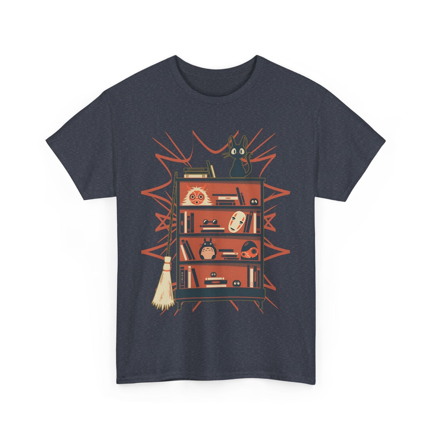 Jiji T-Shirt – 100% Cotton Gildan 5000 | Kiki's Delivery Service Studio Ghibli Cute Cat Tee