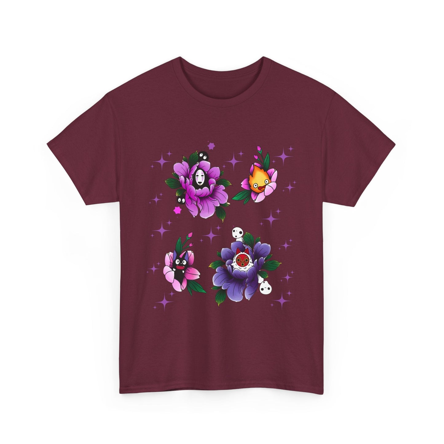 Flowers Studio Ghibli T-Shirt – 100% Cotton Floral Anime Tee for Ghibli Fans