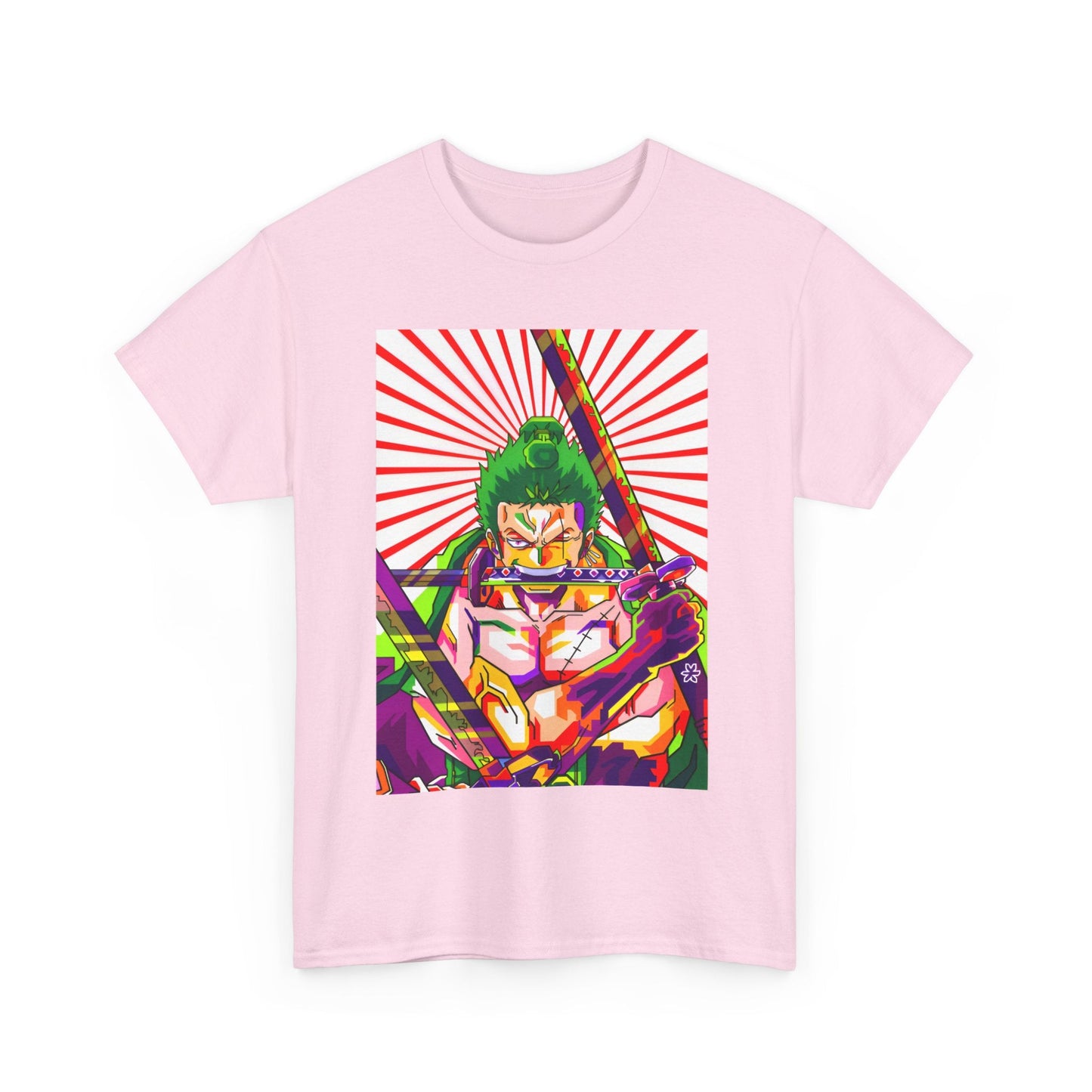 One Piece Zoro Style T-Shirt – 100% Cotton Anime Tee for Swordsman Fans