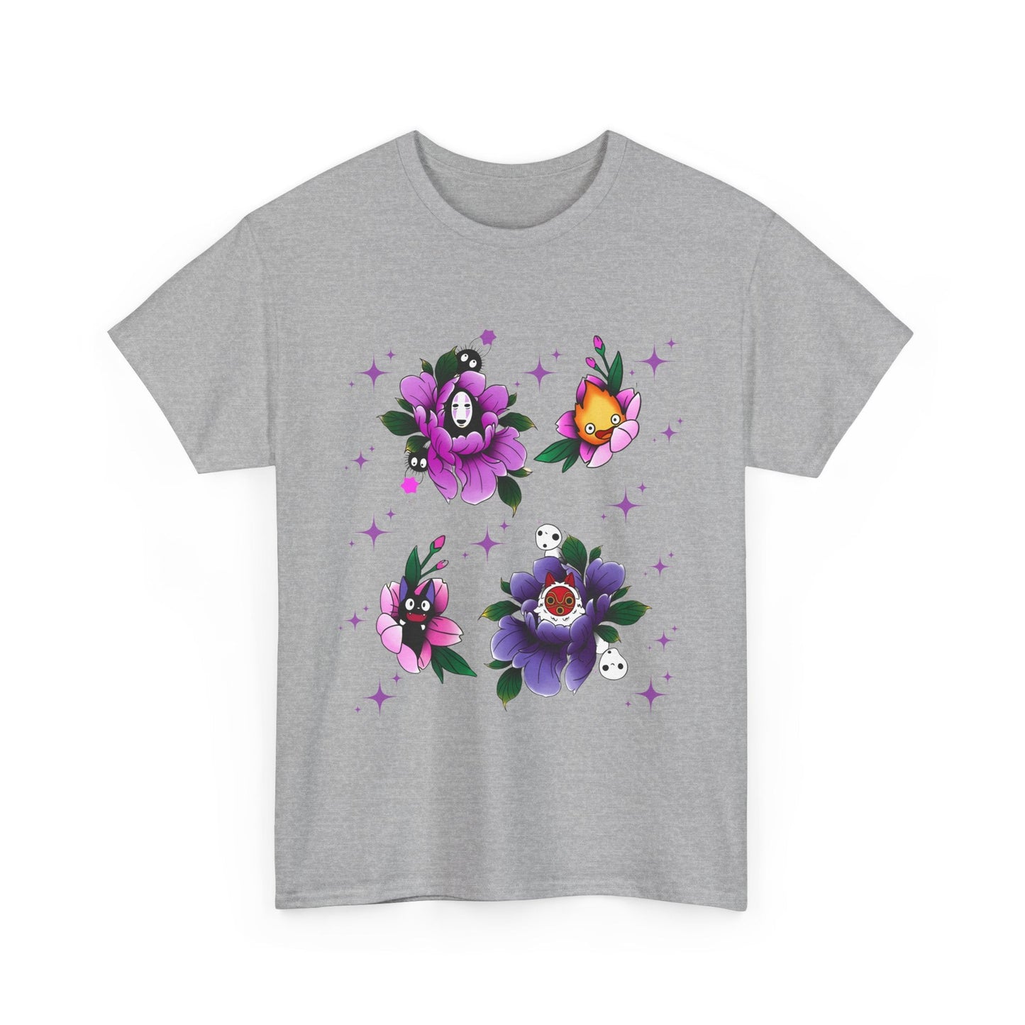 Flowers Studio Ghibli T-Shirt – 100% Cotton Floral Anime Tee for Ghibli Fans